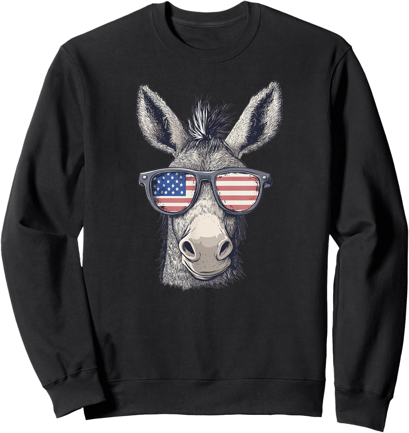 Cool looking Donkey Costume for Patriotic Glasses Sweatshirt - Sweatshirt | Black