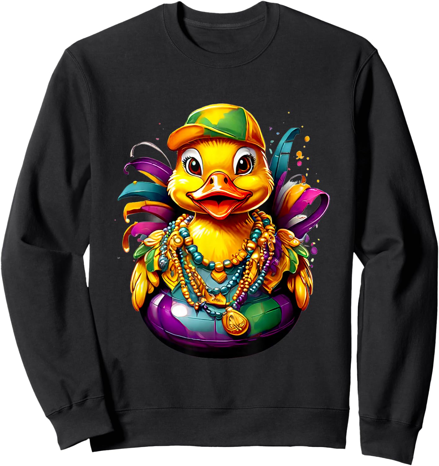 Mardi Gras Bath Duck Sweatshirt - Sweatshirt | Black