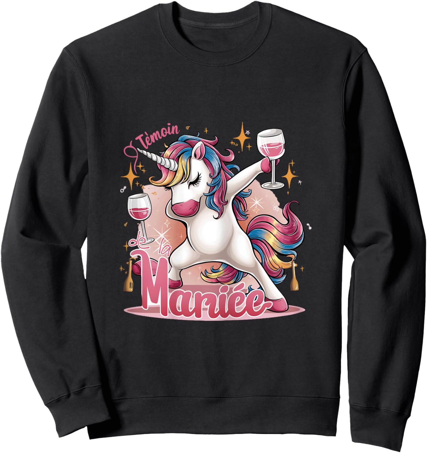Team Unicorn Future Bride Witness Of The Bride Evjf Humor , Black Sweatshirt - Sweatshirt | Black
