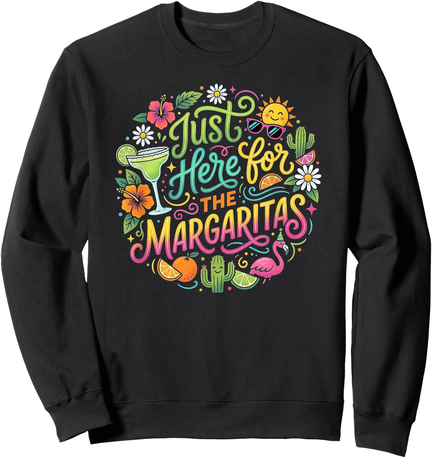 Funny Margarita Tropical Vacation Summer Cocktail Drinking Sweatshirt - Sweatshirt | Black