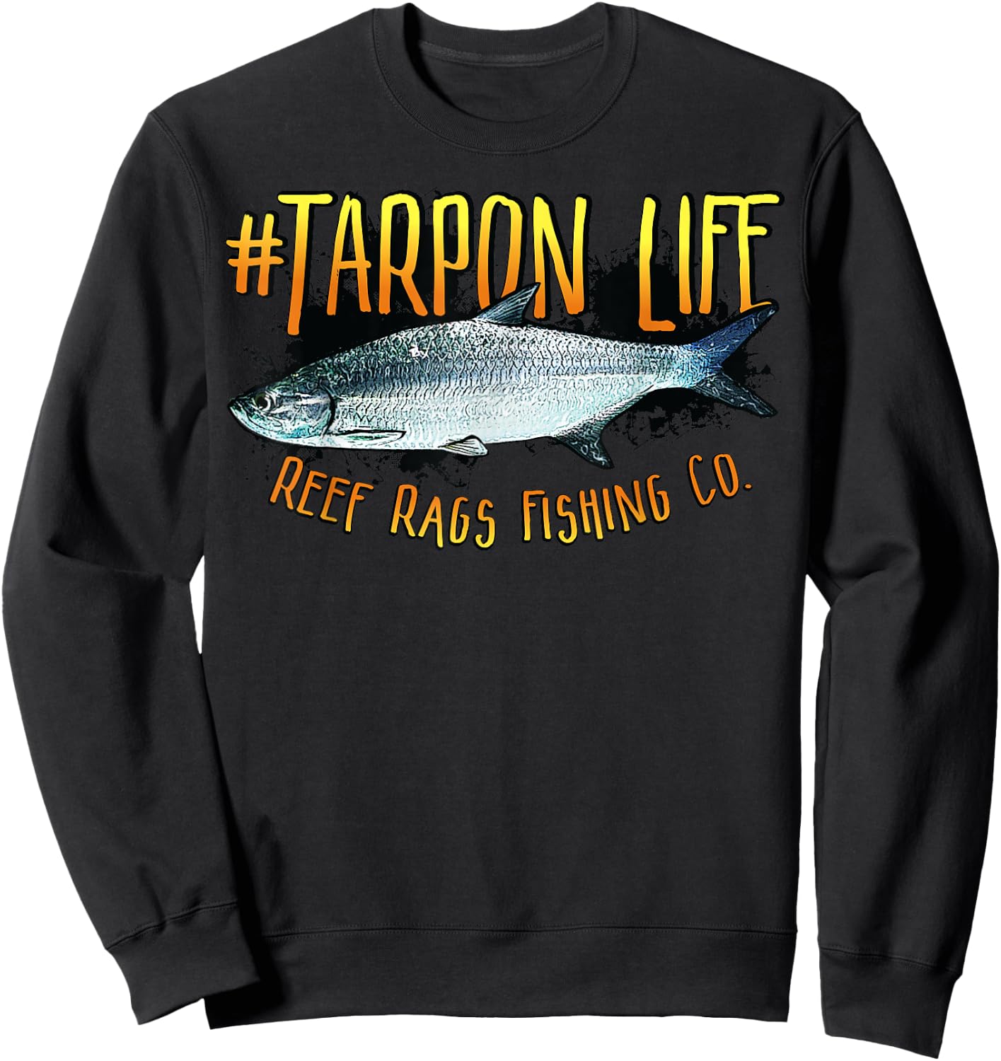 Tarpon Life Deep Sea Saltwater Fishing Sweatshirt - Sweatshirt | Black