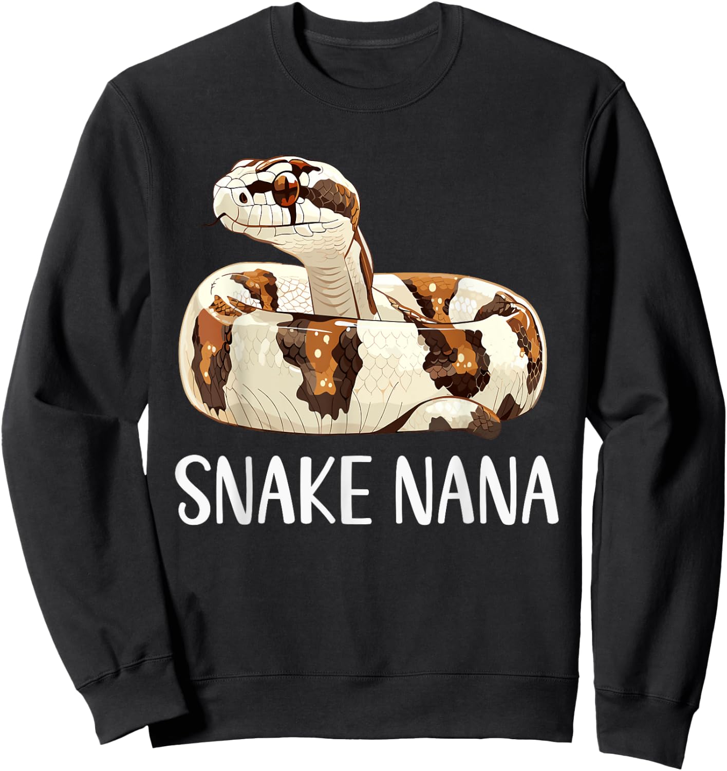 Snake Nana Funny Animals Lover Grandma Gift Mothers Day Sweatshirt - Sweatshirt | Black