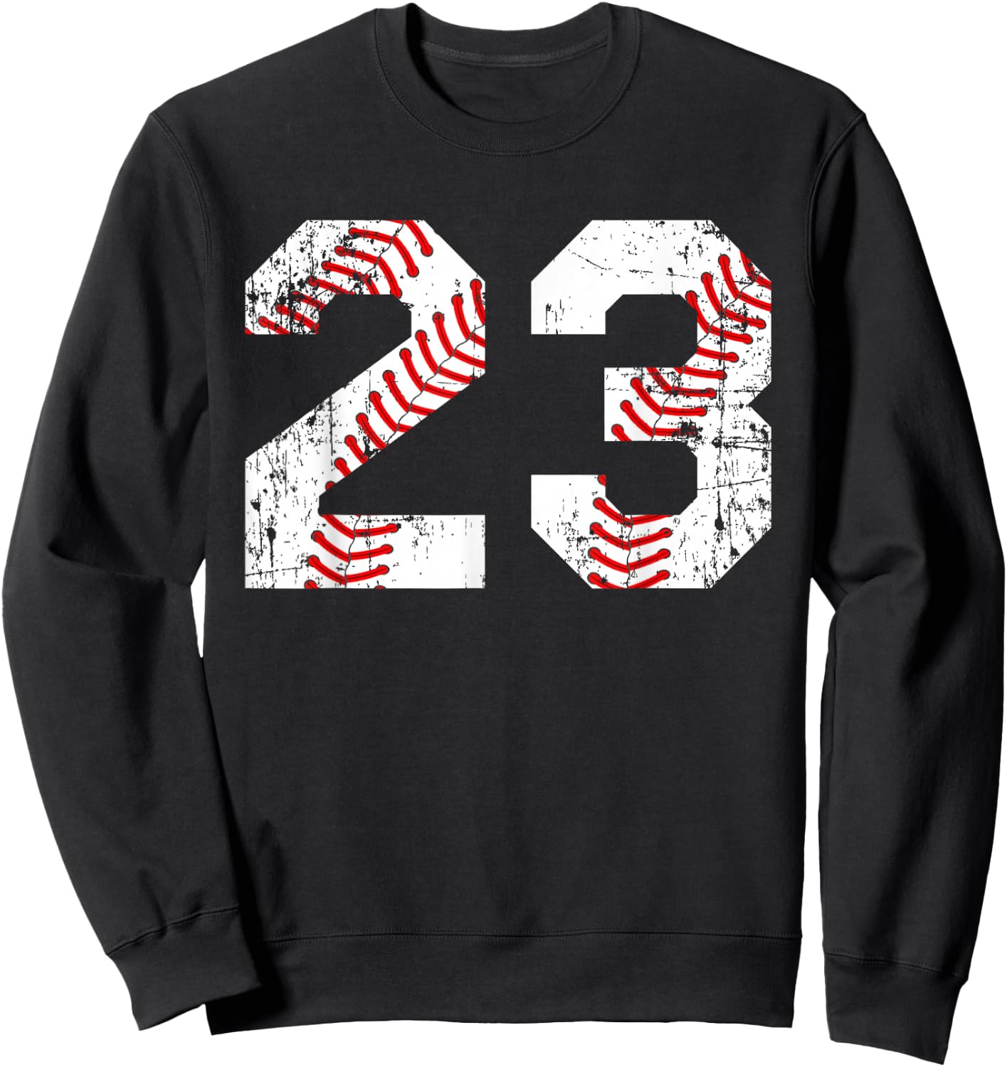 Vintage Baseball 23 Jersey Number Sweatshirt - Sweatshirt | Black