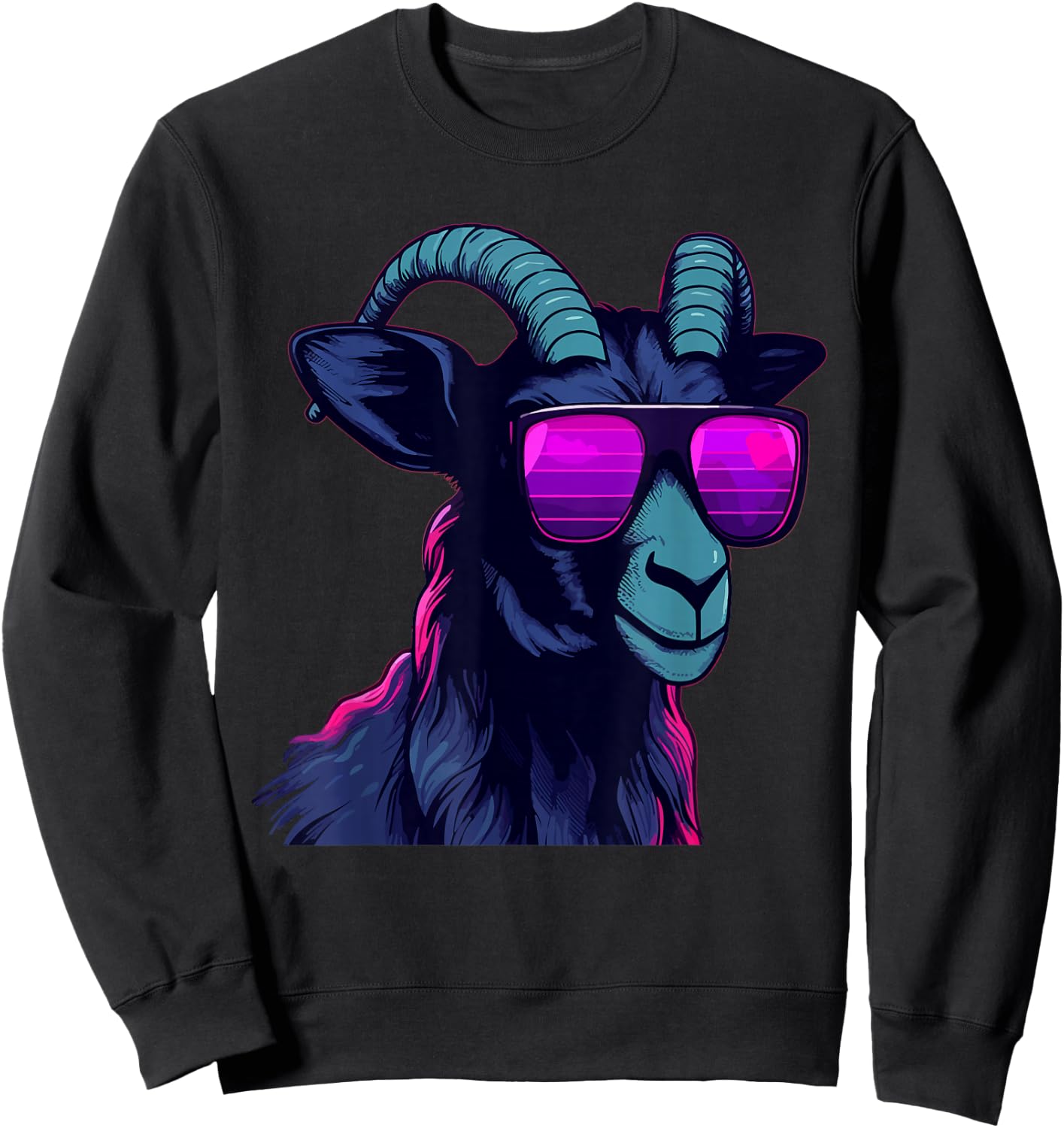 Funny Goat Wearing Sunglasses Graphic Farmer Farming Farm Sweatshirt - Sweatshirt | Black