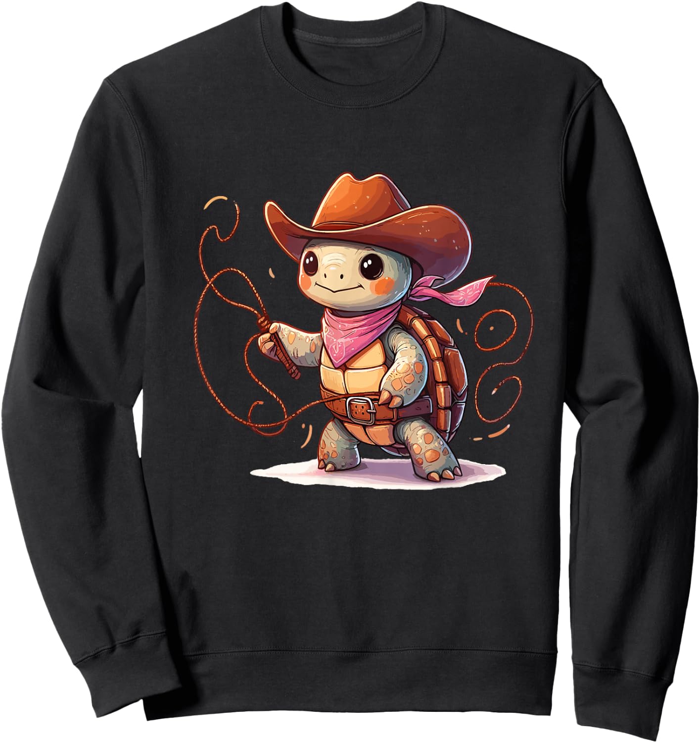 Western Rodeo Cowboy Hat Tortoise Turtle Texas Animals Sweatshirt - Sweatshirt | Black