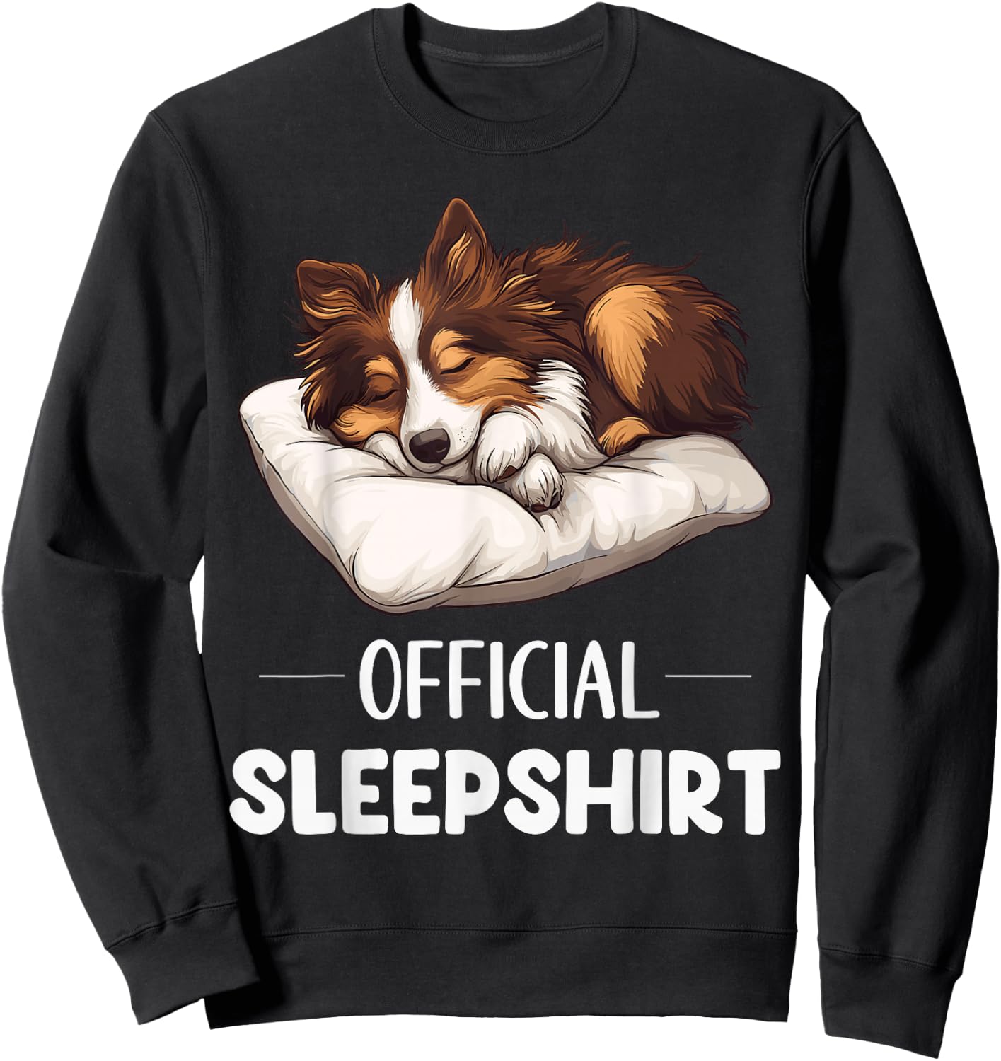 Official Sheltie Sleepshirt Cute Dog Lover Pyjamas Sleepwear Sweatshirt - Sweatshirt | Black