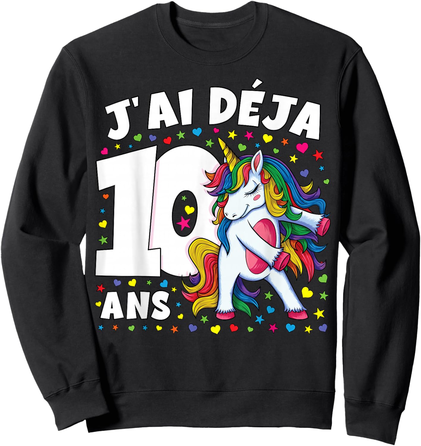 I Have Deja 10 Years Unicorn Girl Birthday Gifts , Black, S Sweatshirt - Sweatshirt | Black