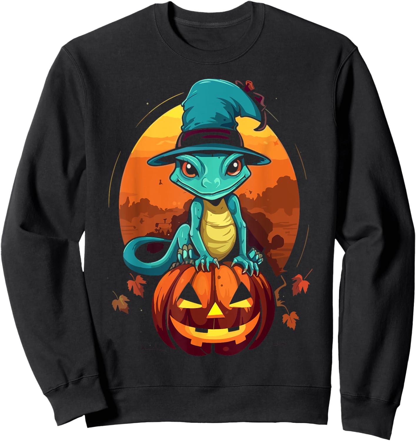 Gecko Halloween Scary Reptile Trick Or Treat Spooky Lizard Sweatshirt - Sweatshirt | Black