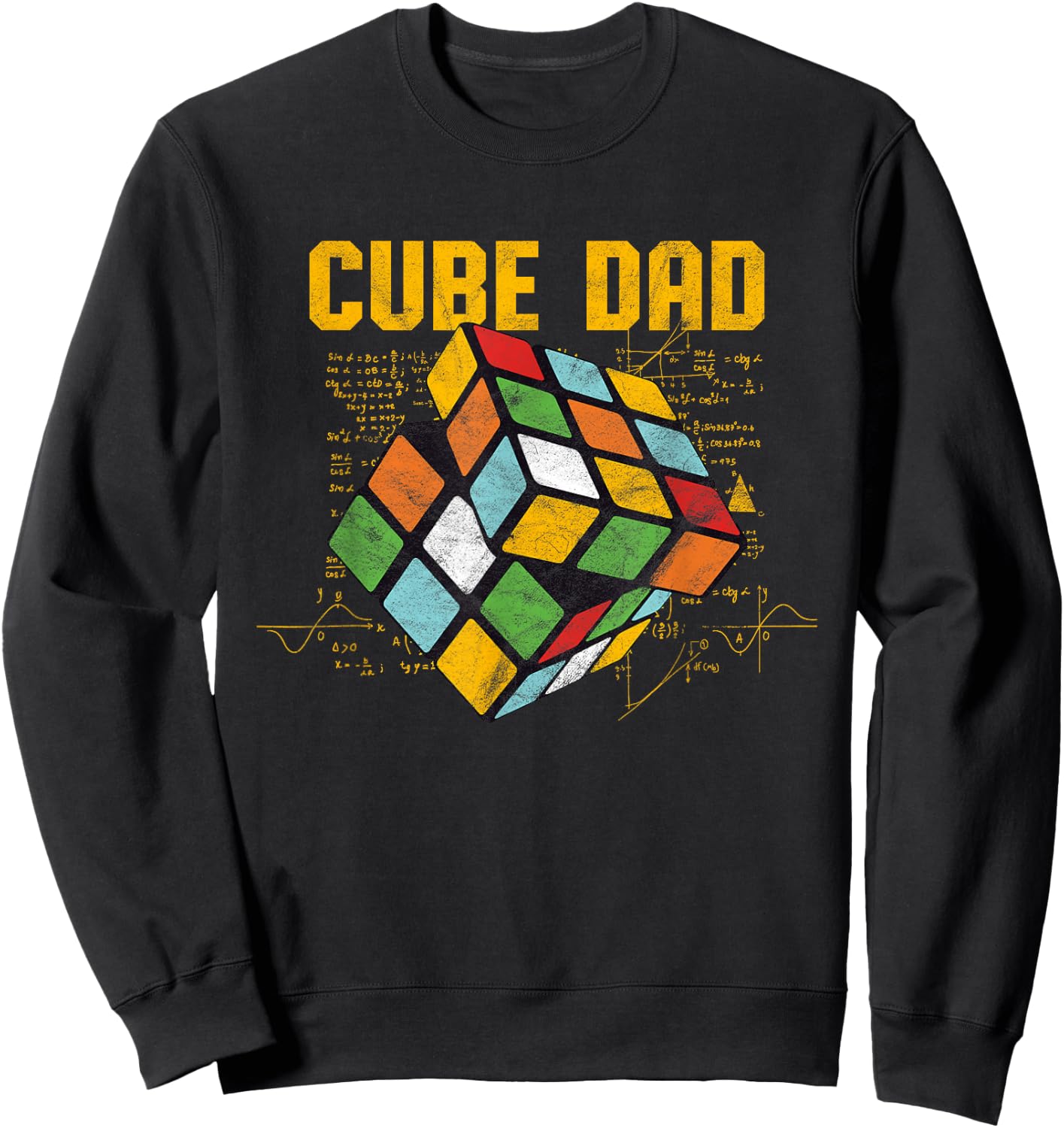 Puzzle Cube Dad Speed Cubing 80's Youth Vintage Math Sweatshirt - Sweatshirt | Black