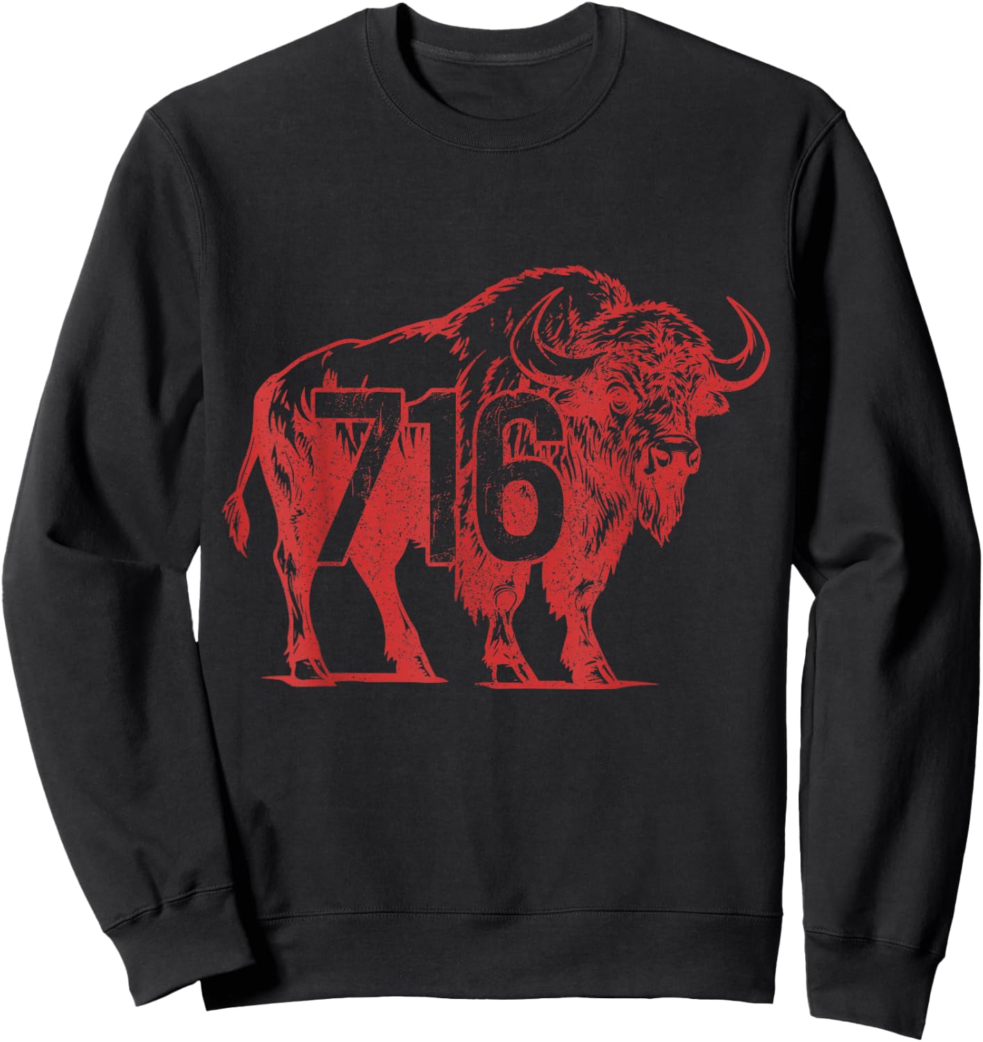Buffalo New York 716 Area Code Pride Sweatshirt - Sweatshirt | Black