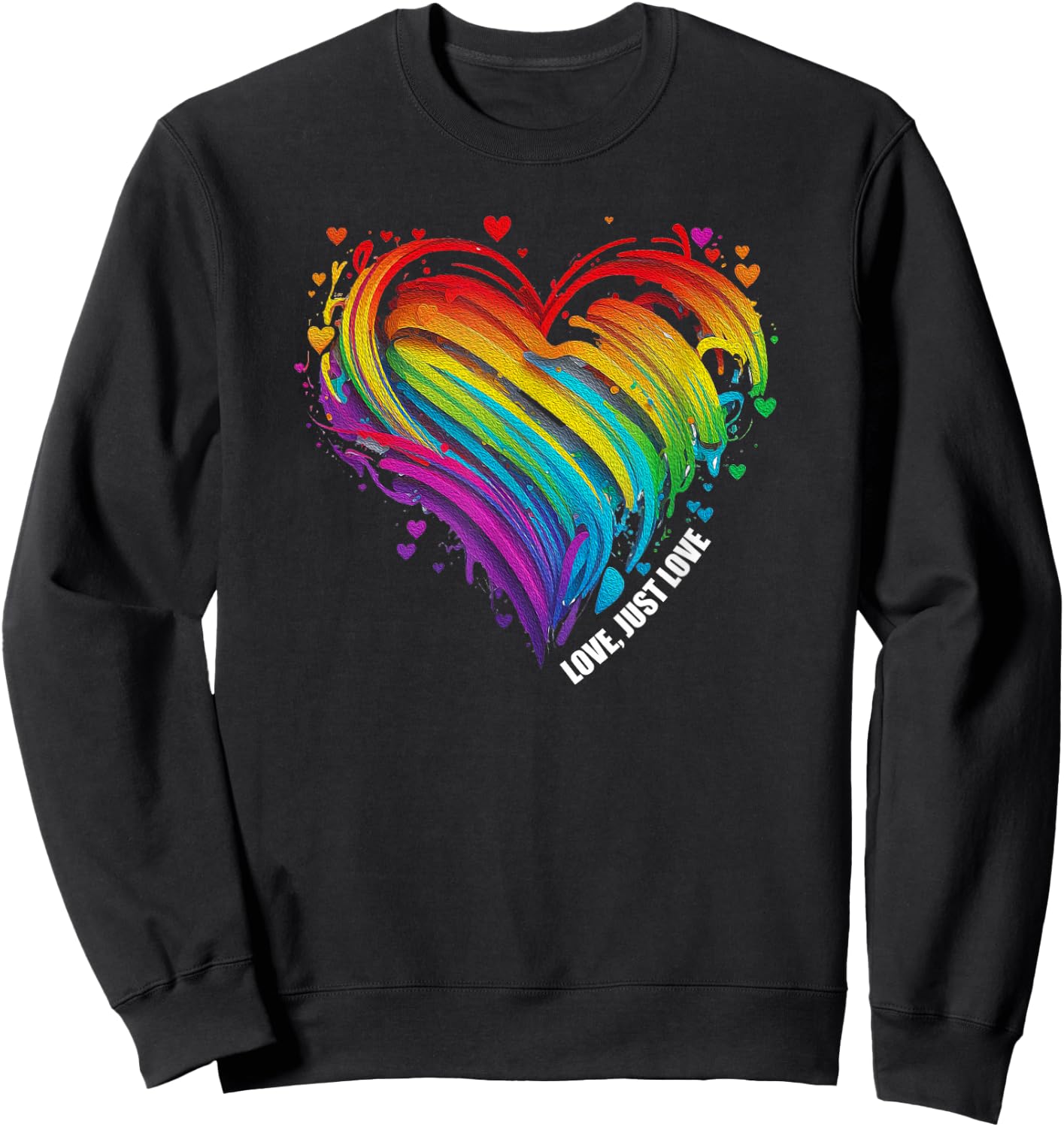 CSD LGBT Rainbow LGBTQ Heart Pride Love Just Love , black Sweatshirt - Sweatshirt | Black