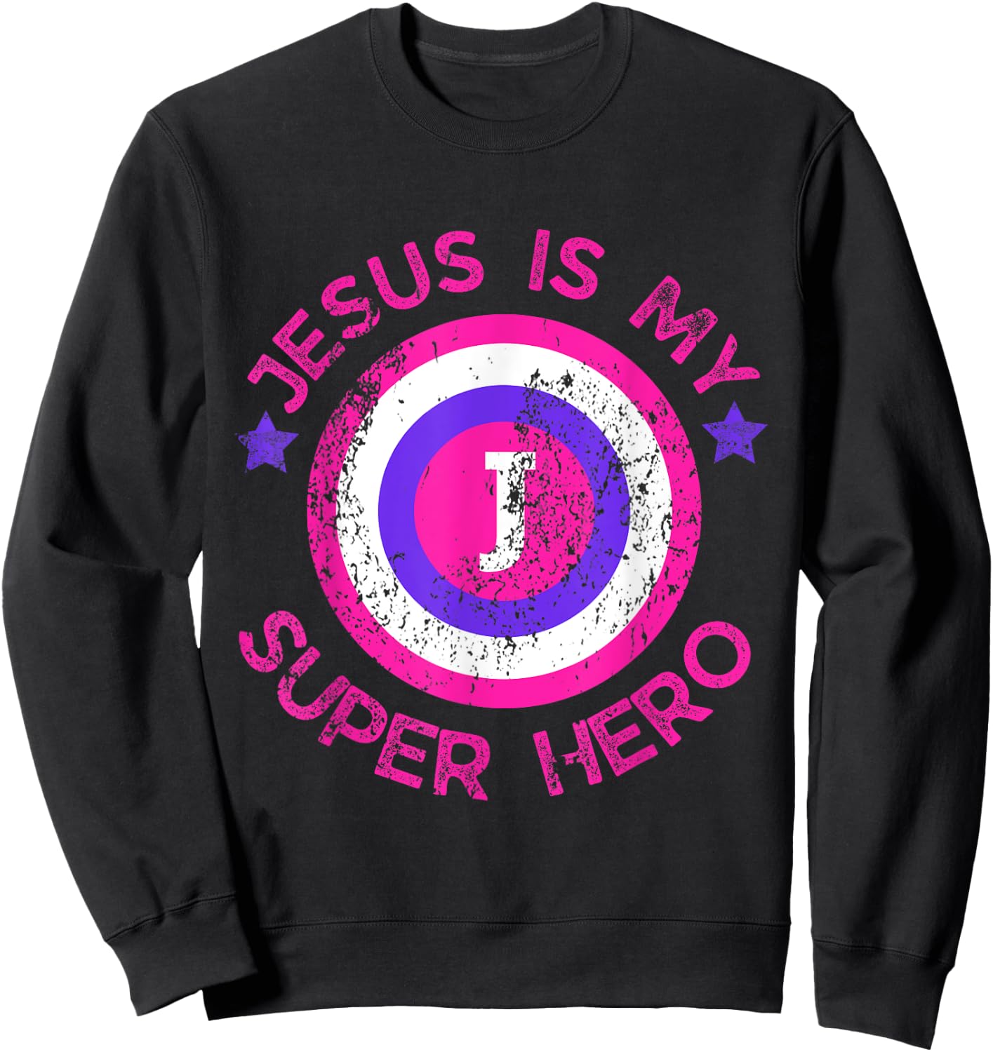 Jesus Christ Is My Superhero Jesus Kids Toddler Girls 5T 4T Sweatshirt - Sweatshirt | Black