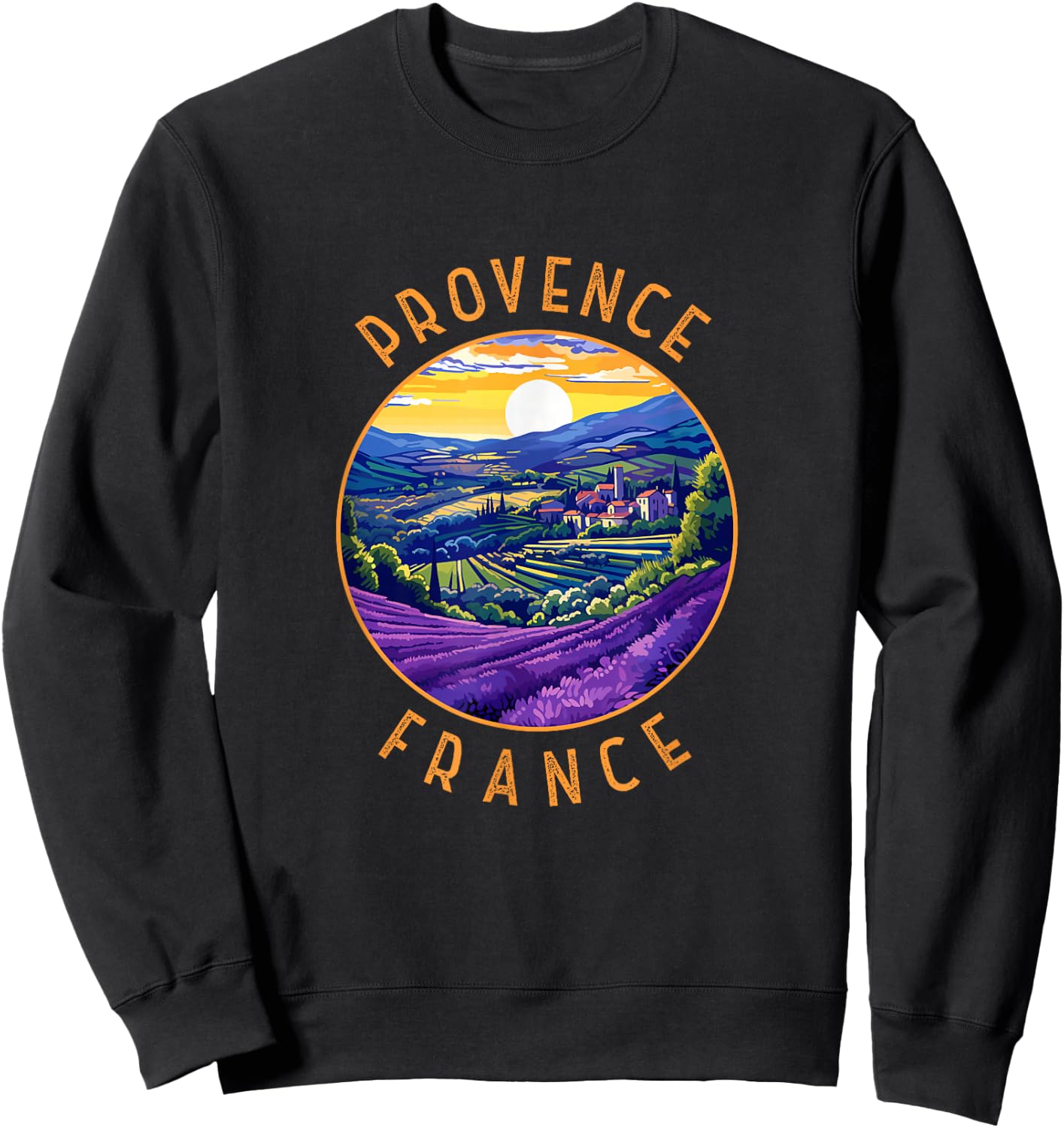Circle aged retro Provence France Vintage , Black, S Sweatshirt - Sweatshirt | Black