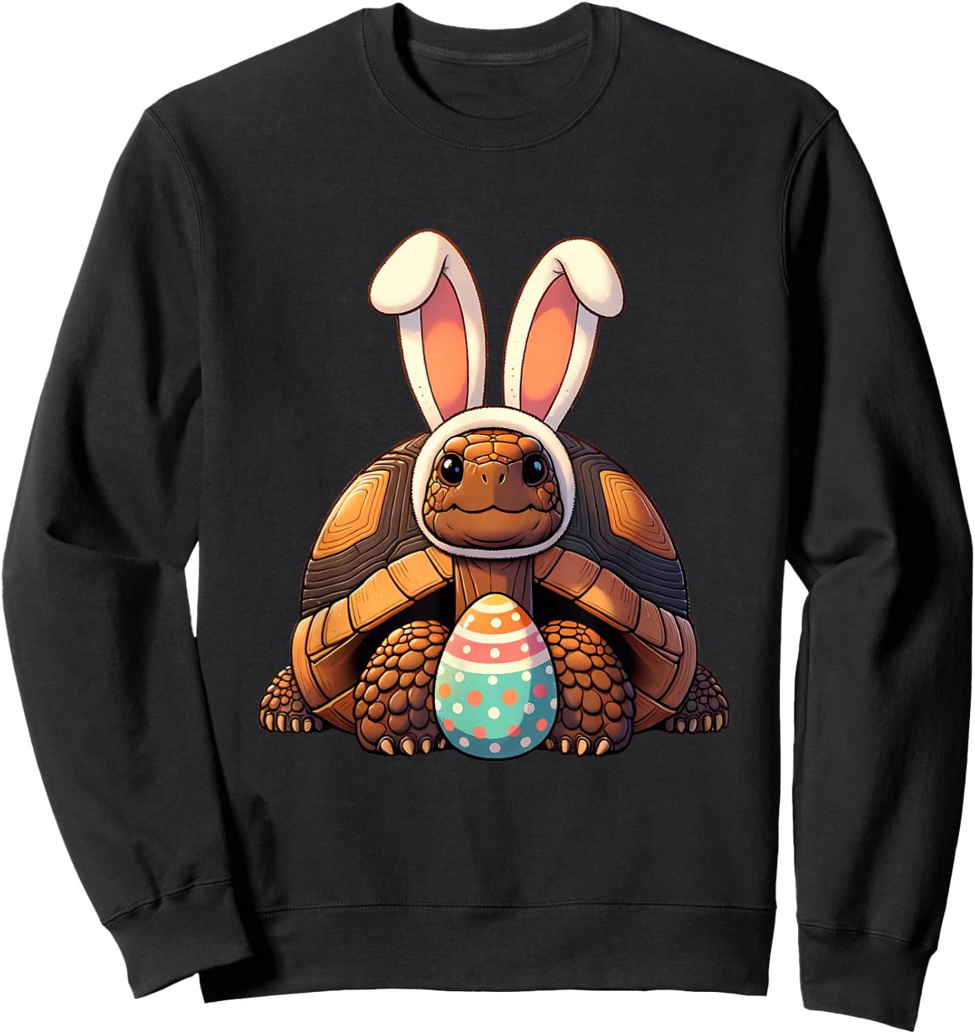 Funny Easter Tortoise Lovers Egg Eggs Bunny Rabbit Funny Sweatshirt - Sweatshirt | Black
