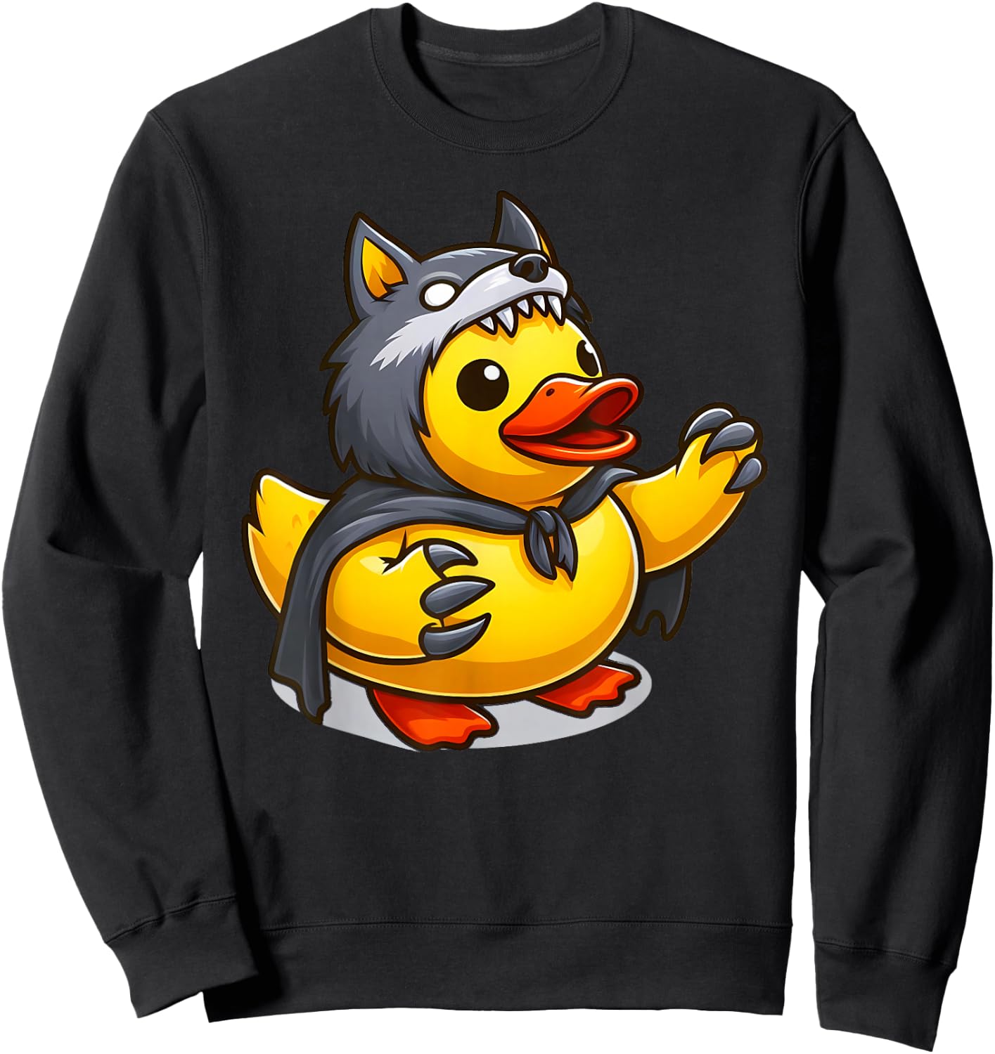 Werewolf Duck, Rubber Yellow Duck Sweatshirt - Sweatshirt | Black