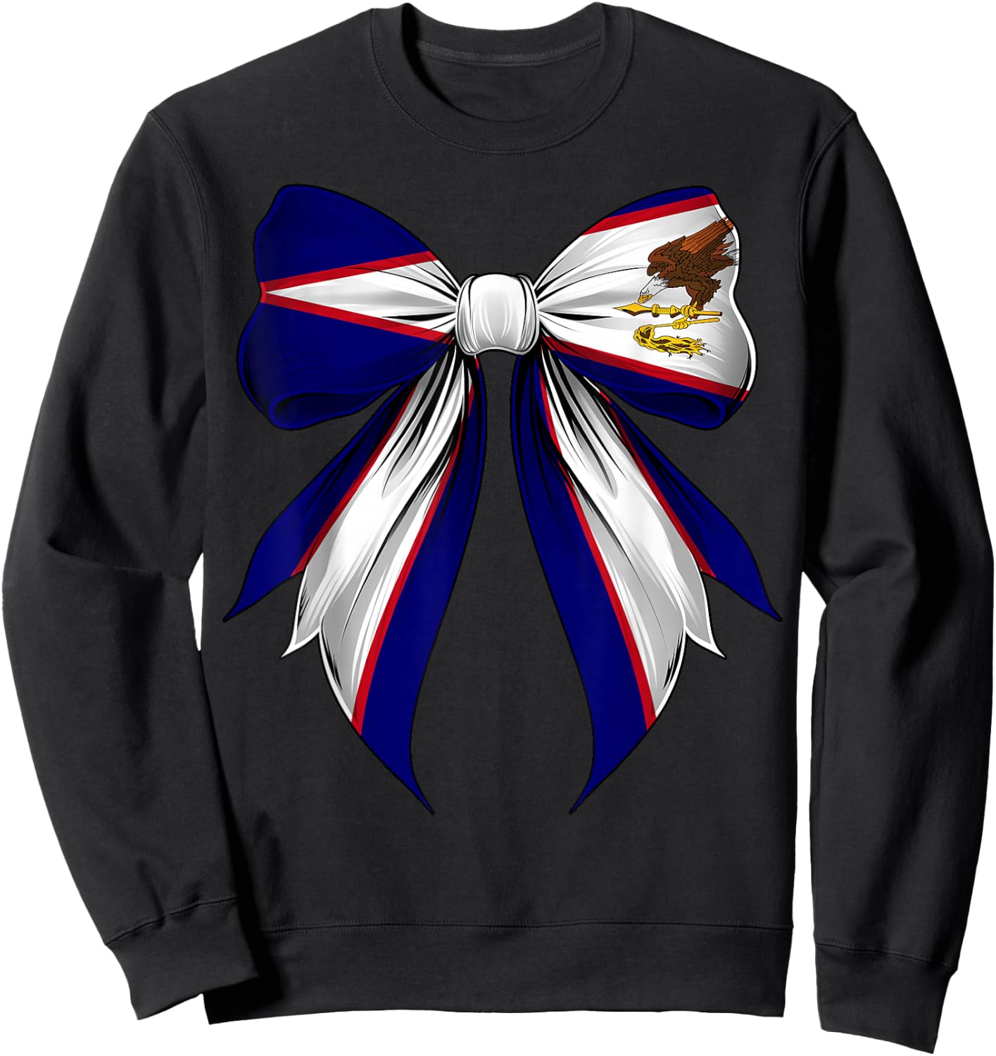 American Samoa Flag American Samoan Pride Coquette Ribbon Sweatshirt - Sweatshirt | Black