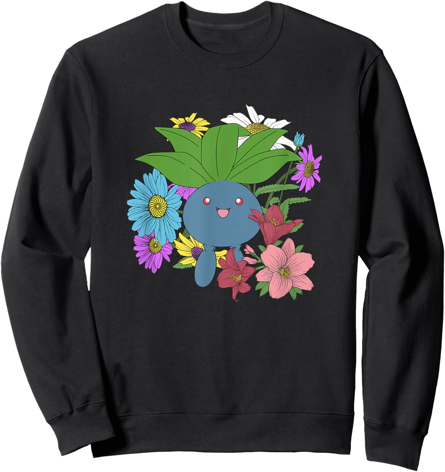 Pokémon Cute Oddish Among The Flowers Portrait Sweatshirt - Sweatshirt | Black