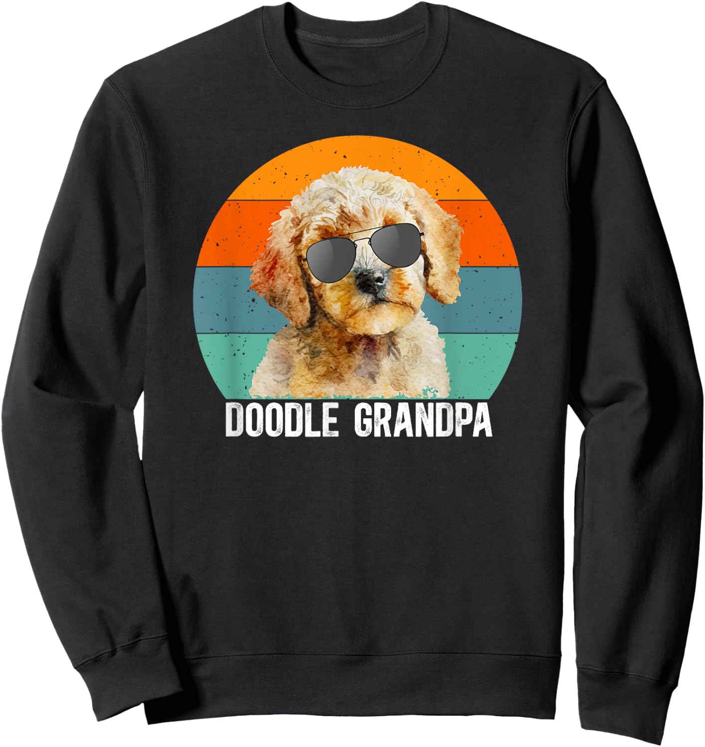 Doodle Grandpa Of A Goldendoodle Grandfather Retro Sweatshirt - Sweatshirt | Black