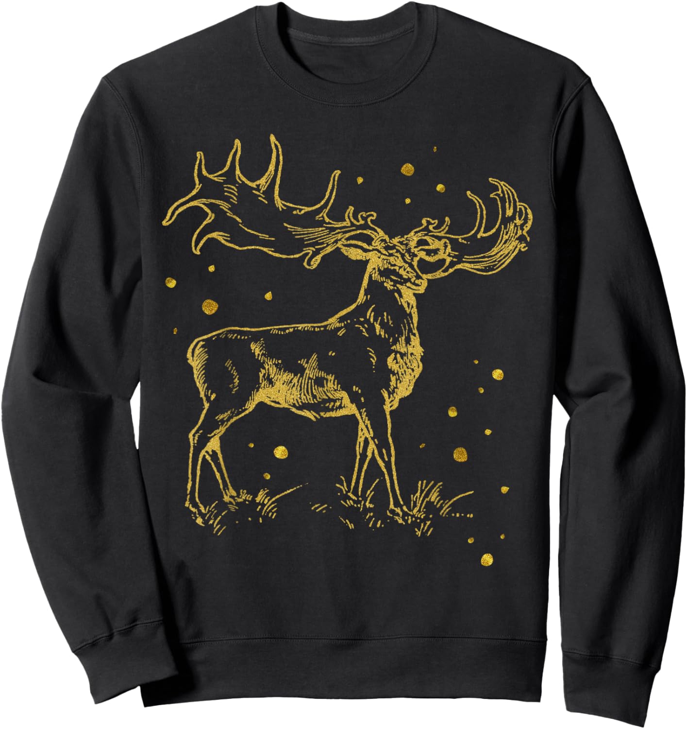 Vintage Cool Irish Elk Prehistoric Animal Scientific T Shirt Sweatshirt - Sweatshirt | Black