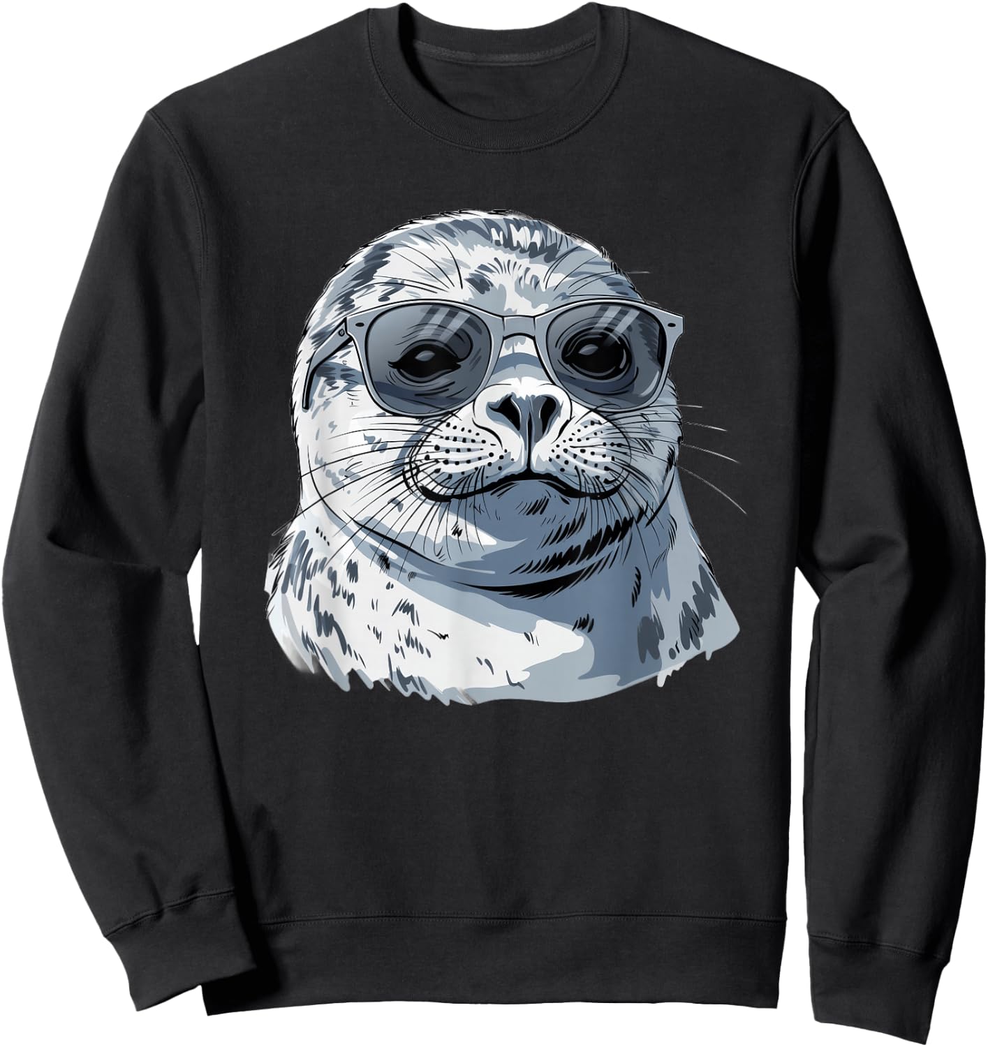 Harp Seal With Sunglasses Sweatshirt - Sweatshirt | Black