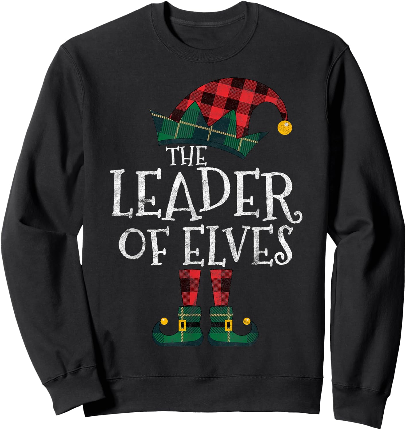 The Leader of Elves Elf Matching Family Group Gift Christmas Sweatshirt - Sweatshirt | Black