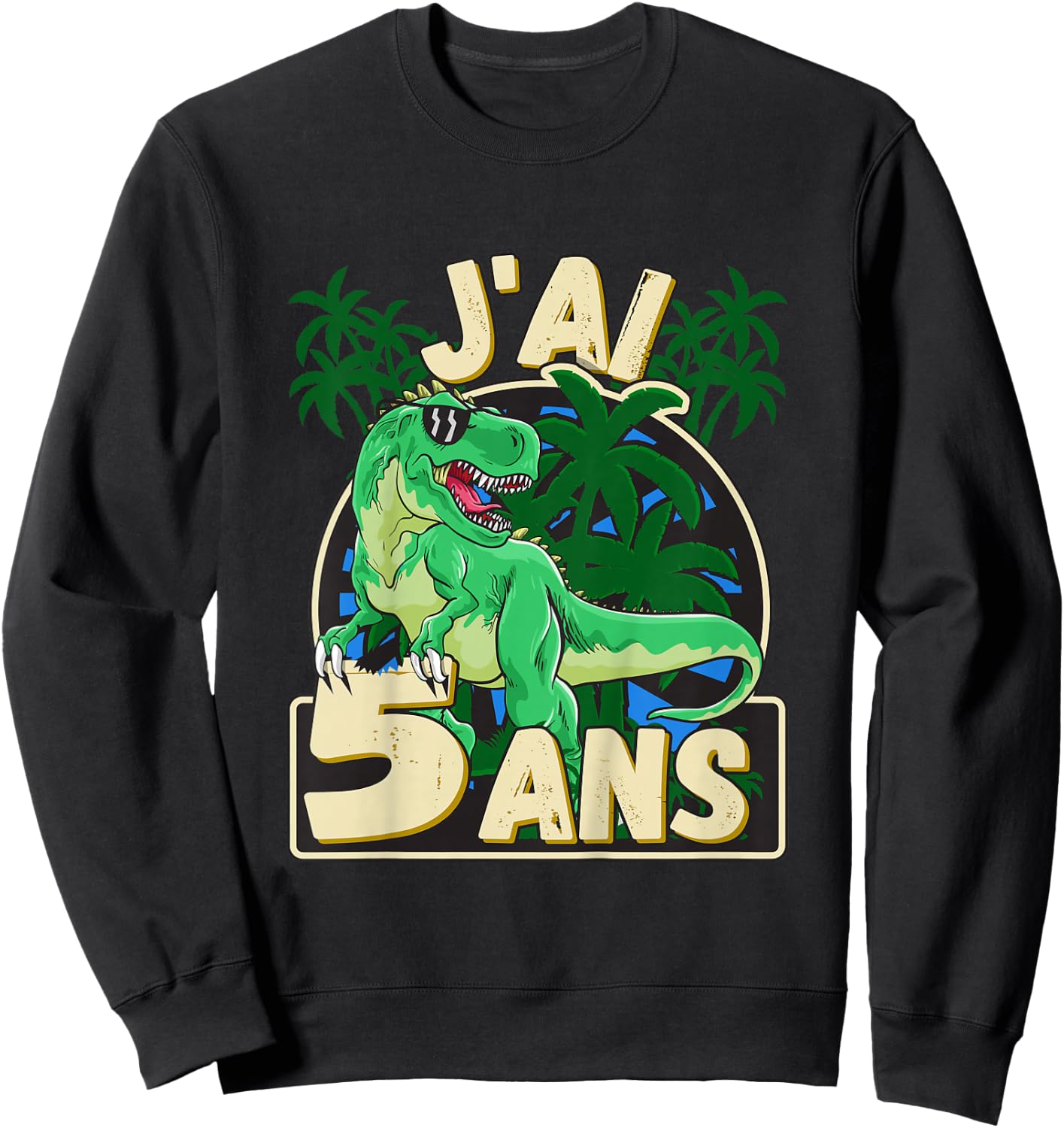 I Have 5 Years Dinosaur 5 Years Birthday Boy & Girl 5 Years Sweatshirt - Sweatshirt | Black