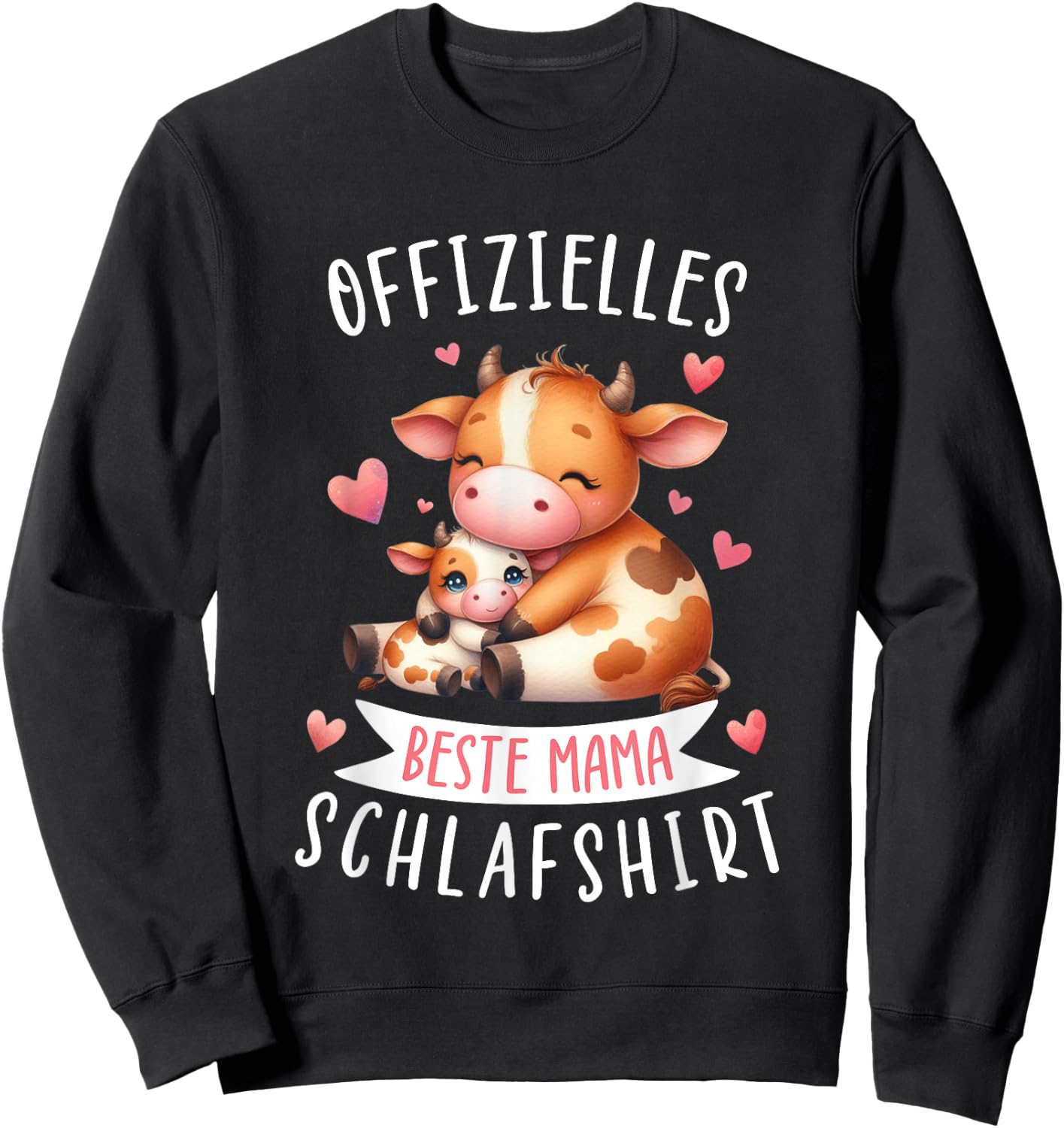 Offizielles Beste Mama Schlafshirt Muttertag Rind Kuh Mama Sweatshirt - Sweatshirt | Black