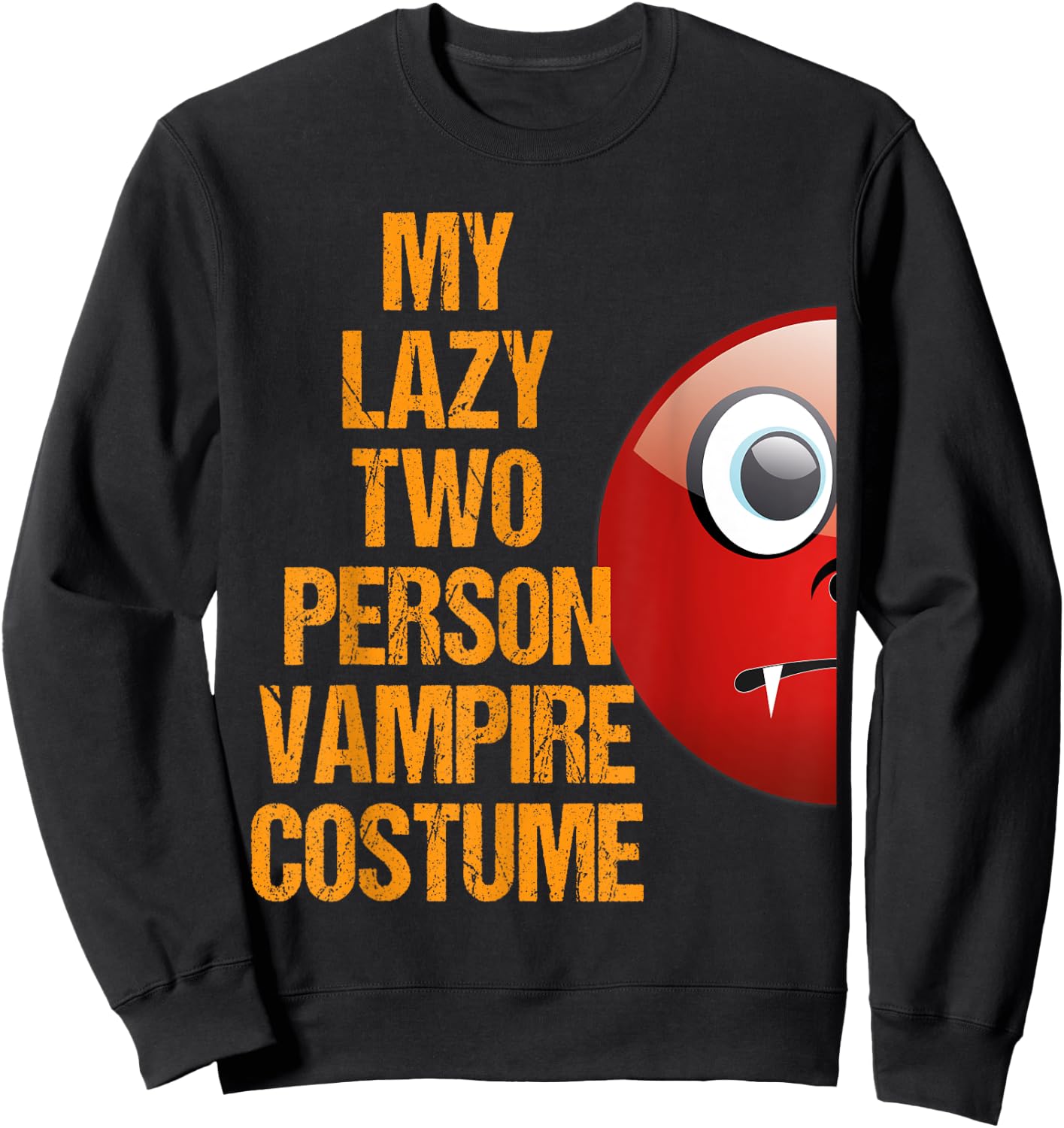 Vampire 1 Matching Couple Costume Funny Easy Halloween Shirt Sweatshirt - Sweatshirt | Black