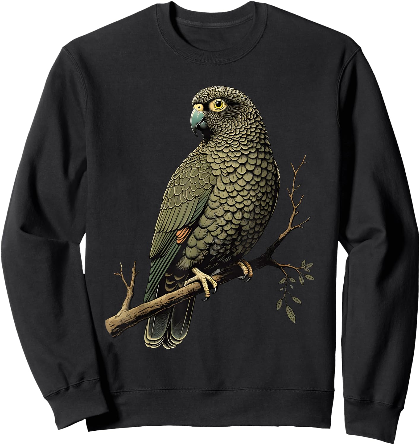 Vintage Kea Parrot Bird Sweatshirt - Sweatshirt | Black