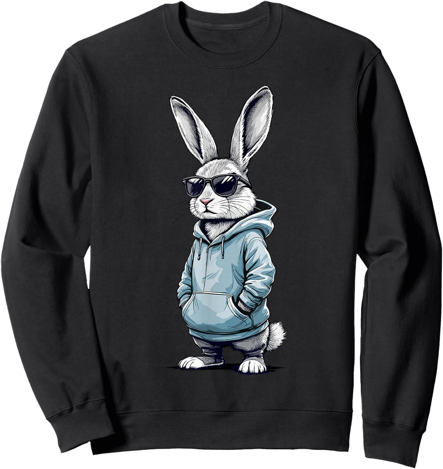 Cool Daddy Easter Bunny Dad Kids Boys Easter Sweatshirt - Sweatshirt | Black