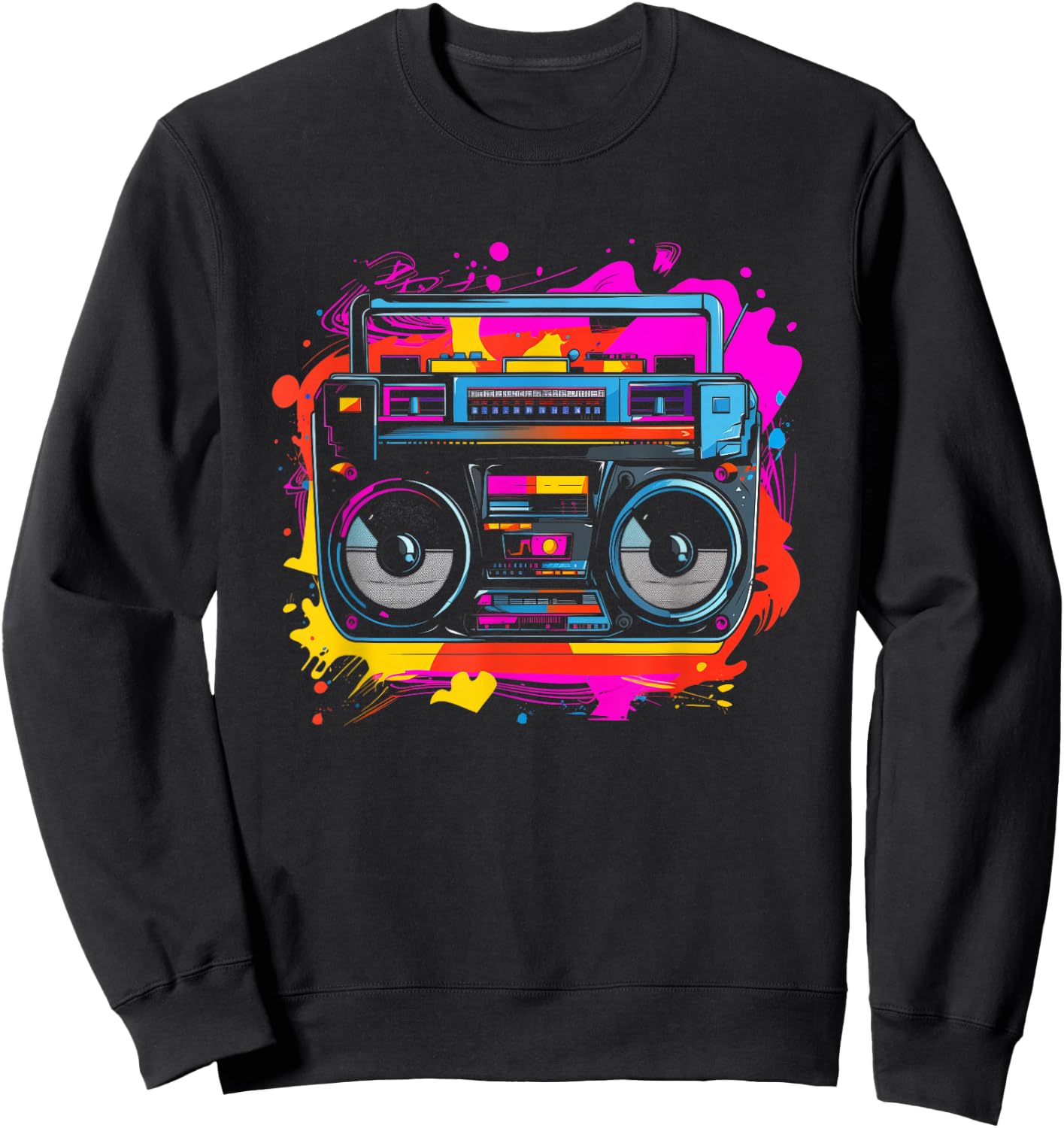 Hip Hop Music 90s Style Hiphop Graffiti Sweatshirt - Sweatshirt | Black