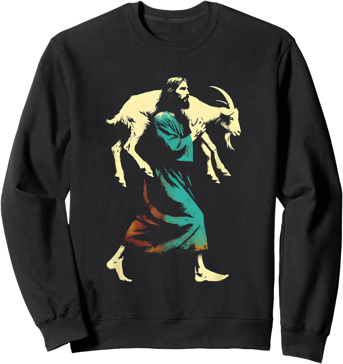 Jesus Goatherd - Funny Christian Religious Goat Lover Sweatshirt - Sweatshirt | Black