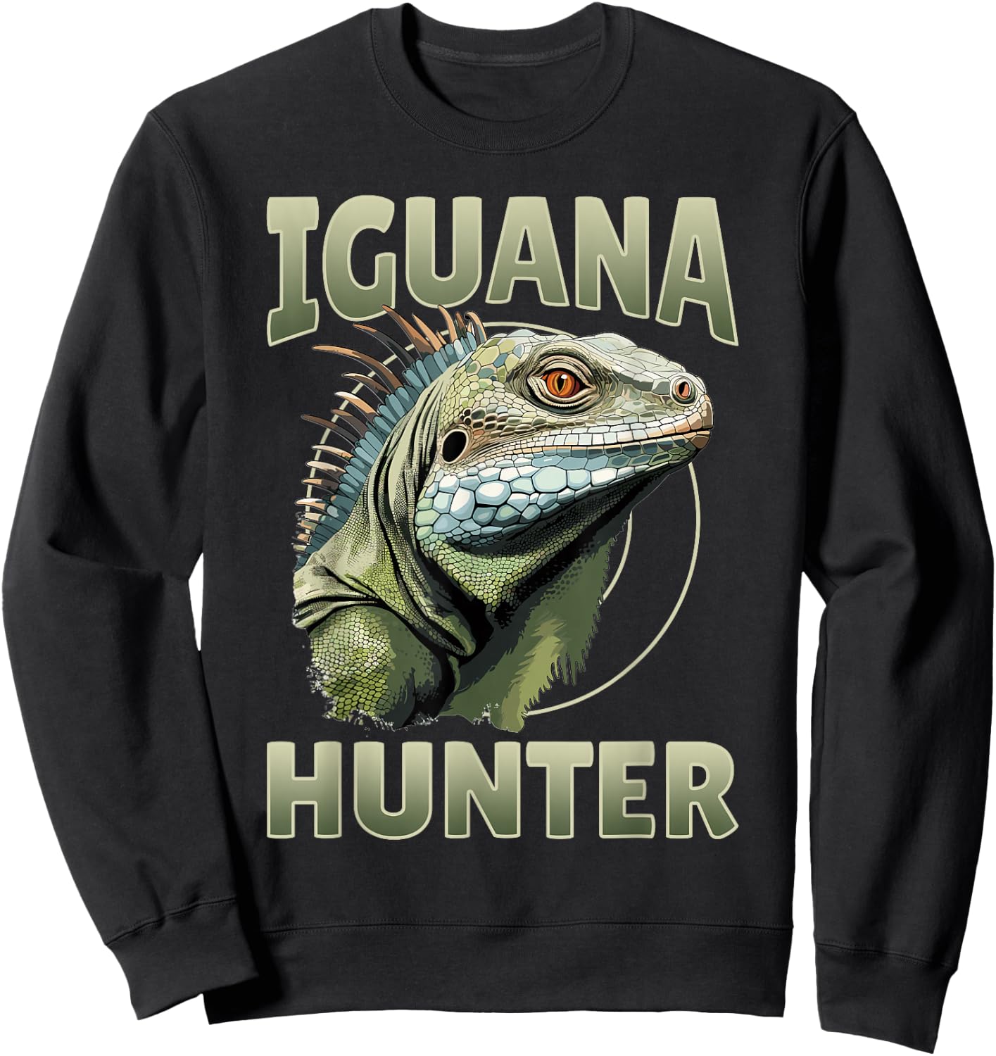 Iguana Reptile Lover Herpetology - Iguana Hunter Sweatshirt - Sweatshirt | Black