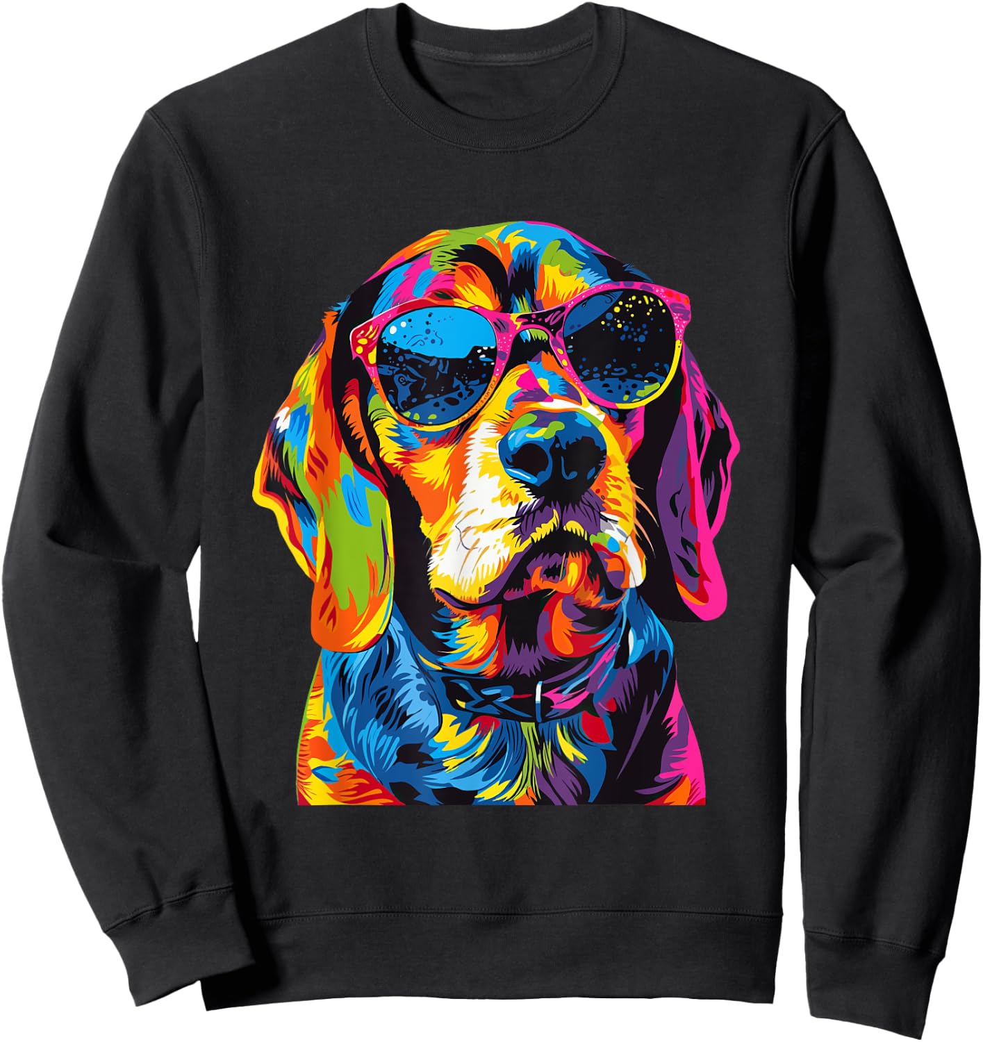 Beagle Lovers Design Pop Art Funny Beagle Dog Sweatshirt - Sweatshirt | Black