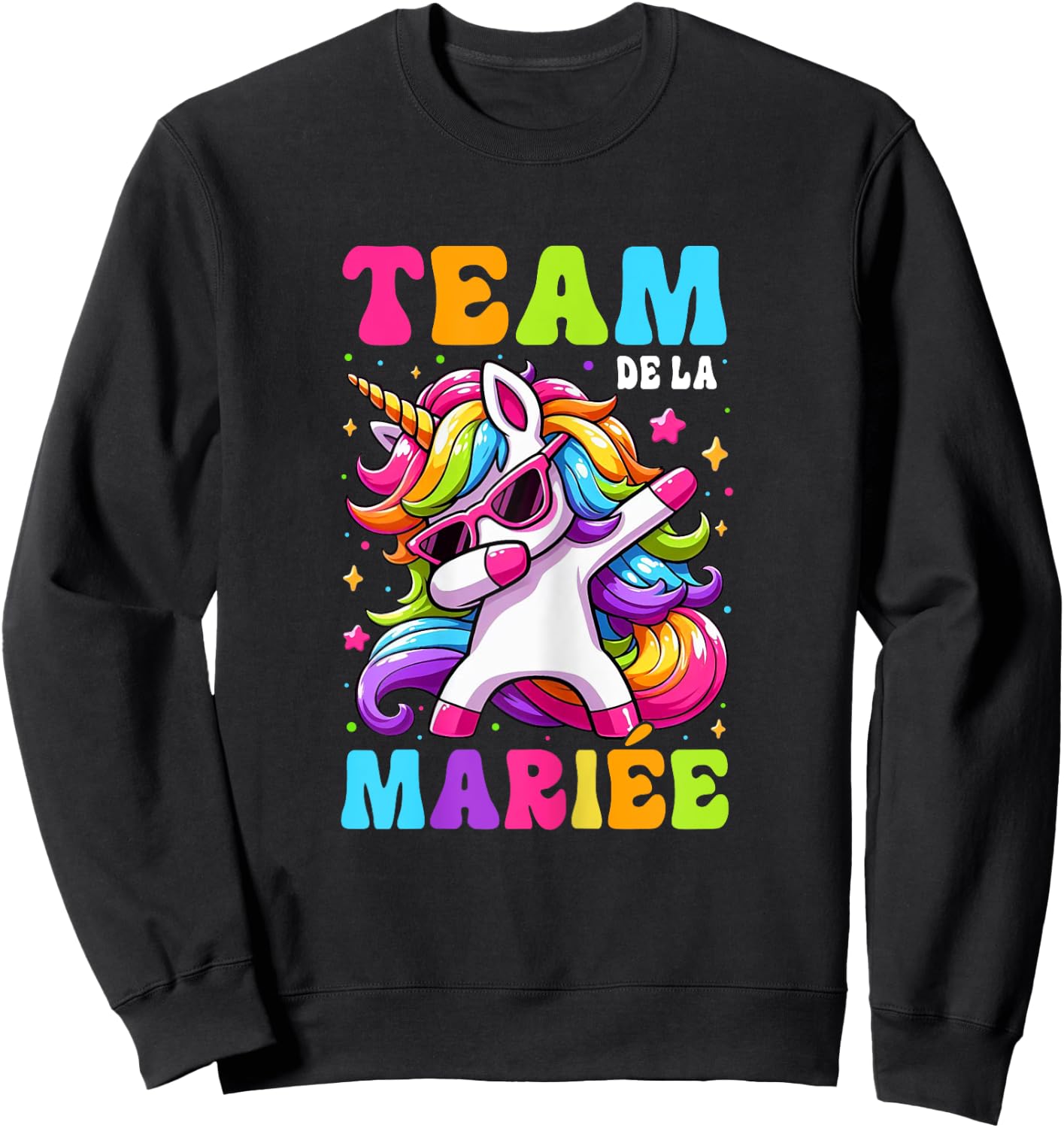 Funny Team Bride Evjf Femme Future Mariée Licorne Sweatshirt - Sweatshirt | Black