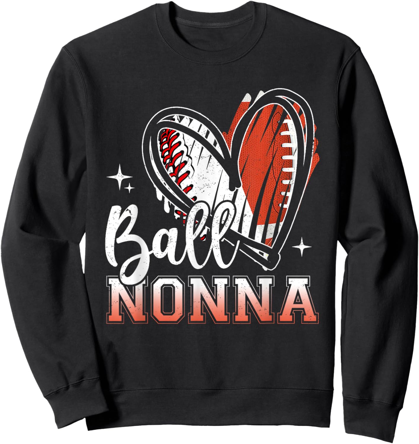 Ball Nonna Baseball Football Grandma Mothers Day Sweatshirt - Sweatshirt | Black