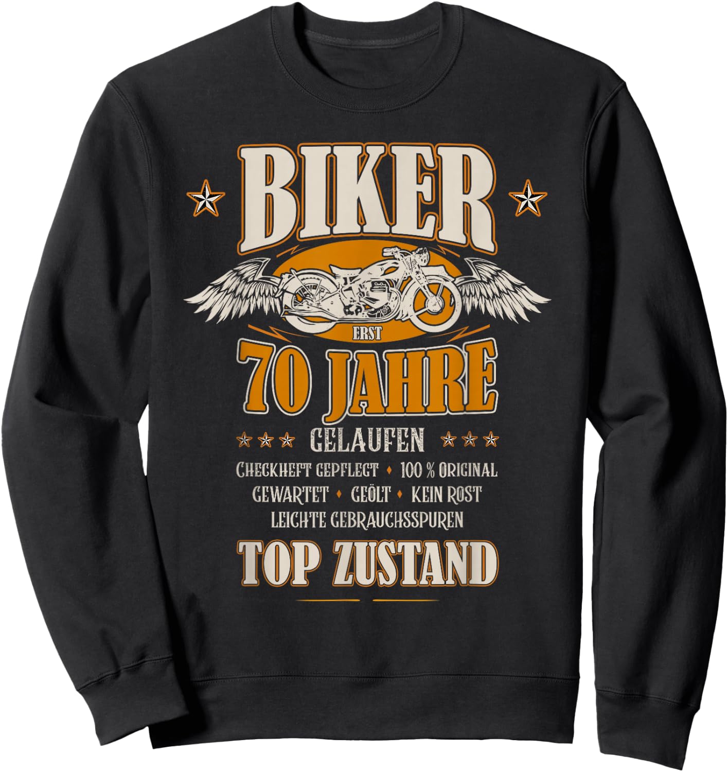 70th Birthday Biker Motorcycle Man Gift Funny , black, s Sweatshirt - Sweatshirt | Black