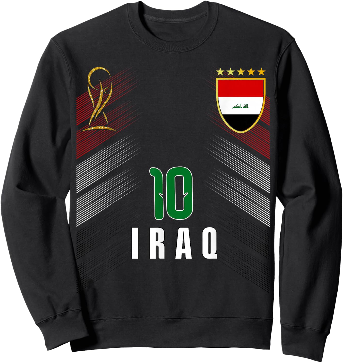 Vintage Iraq Flag Iraqi Pride Lovers Retro Sweatshirt - Sweatshirt | Black