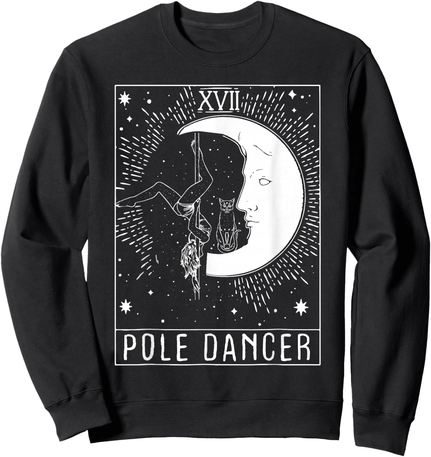 Moon Crescent Tarot Pole Dancer - Pole Dancing Sweatshirt - Sweatshirt | Black