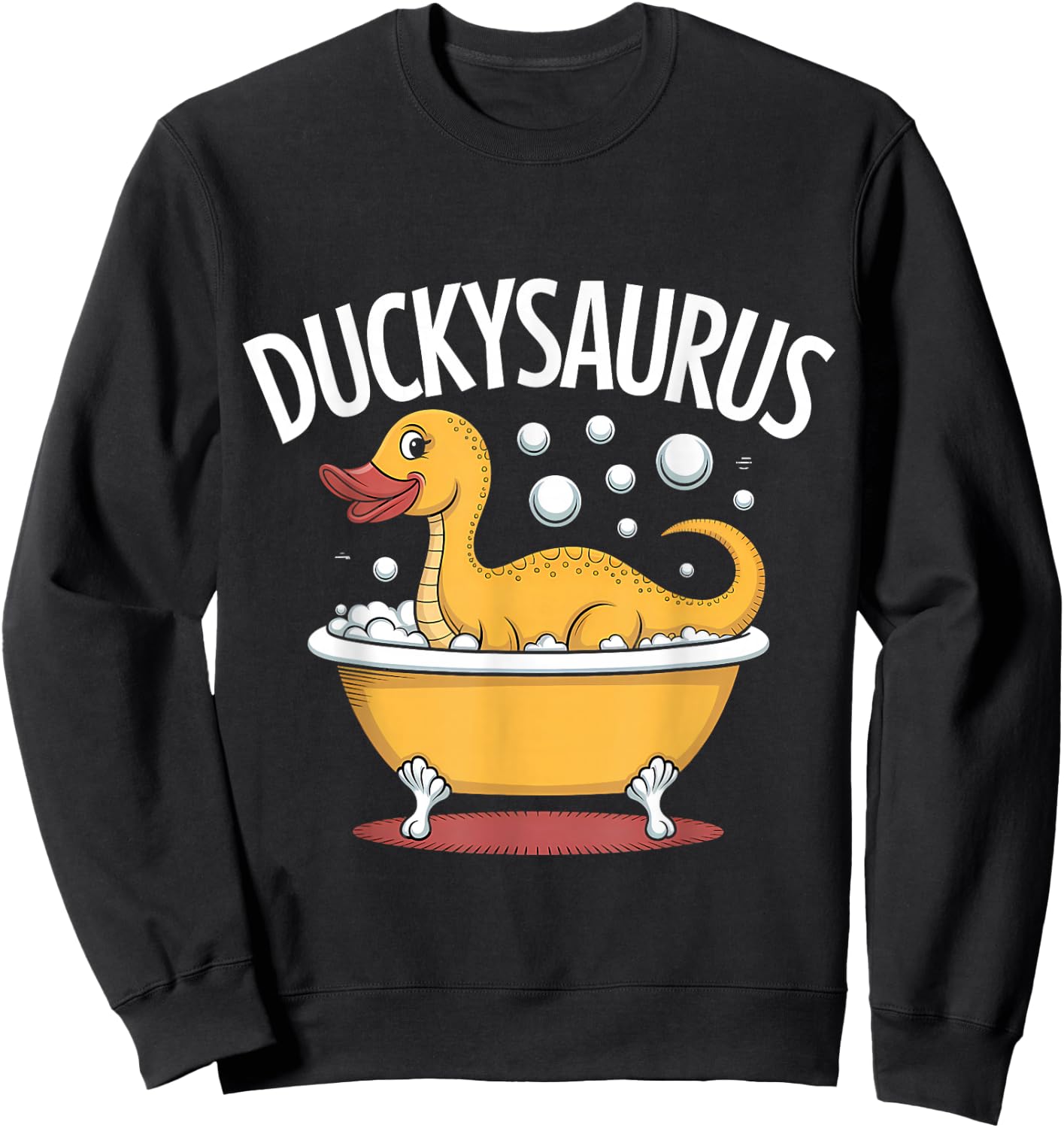 Rubber Duck T-Rex Dinosaur Dino Duckie Funny Rubber Duck Sweatshirt - Sweatshirt | Black