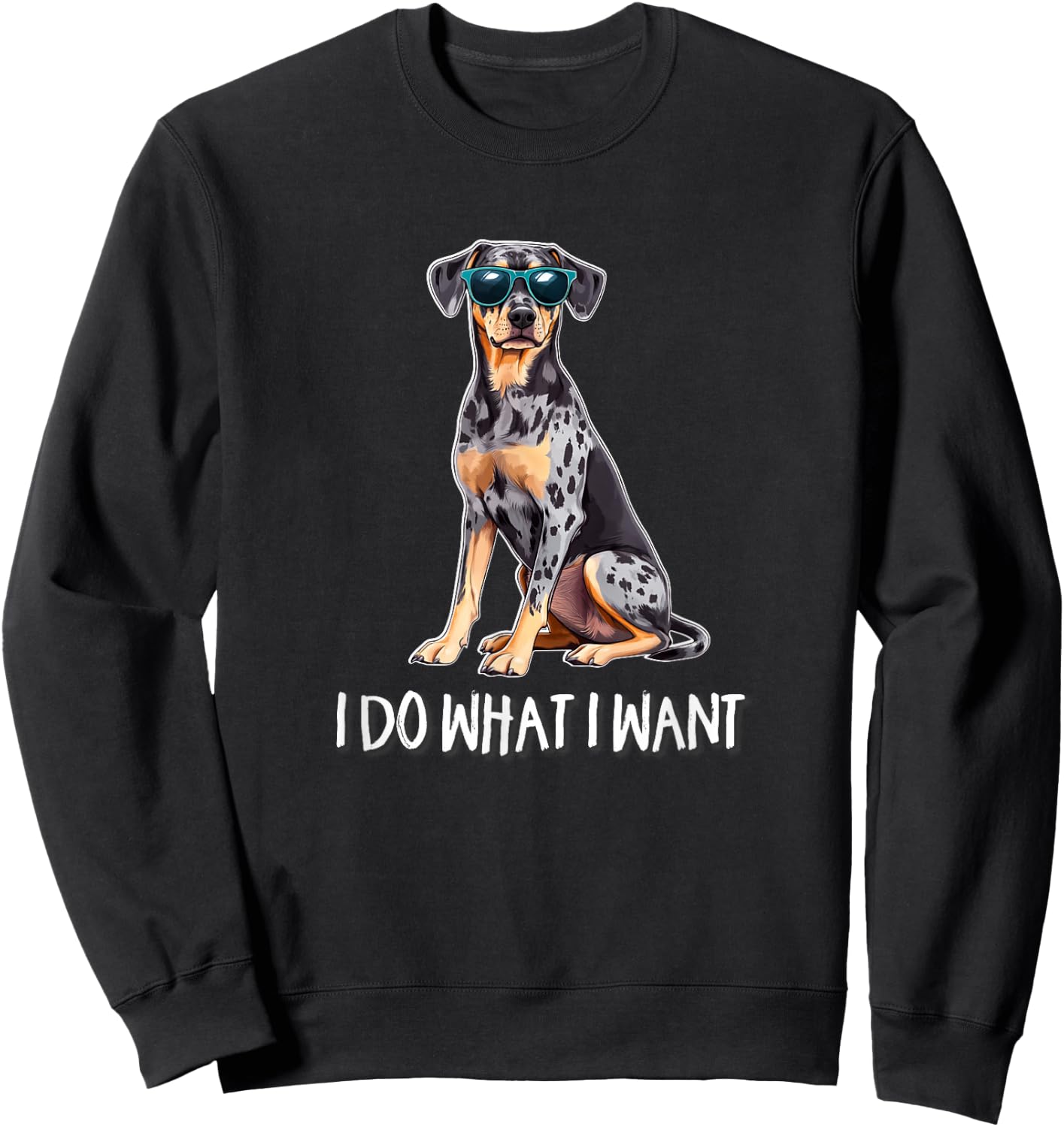 Funny Do What I Want Catahoula Leopard Dog Lover Sweatshirt - Sweatshirt | Black