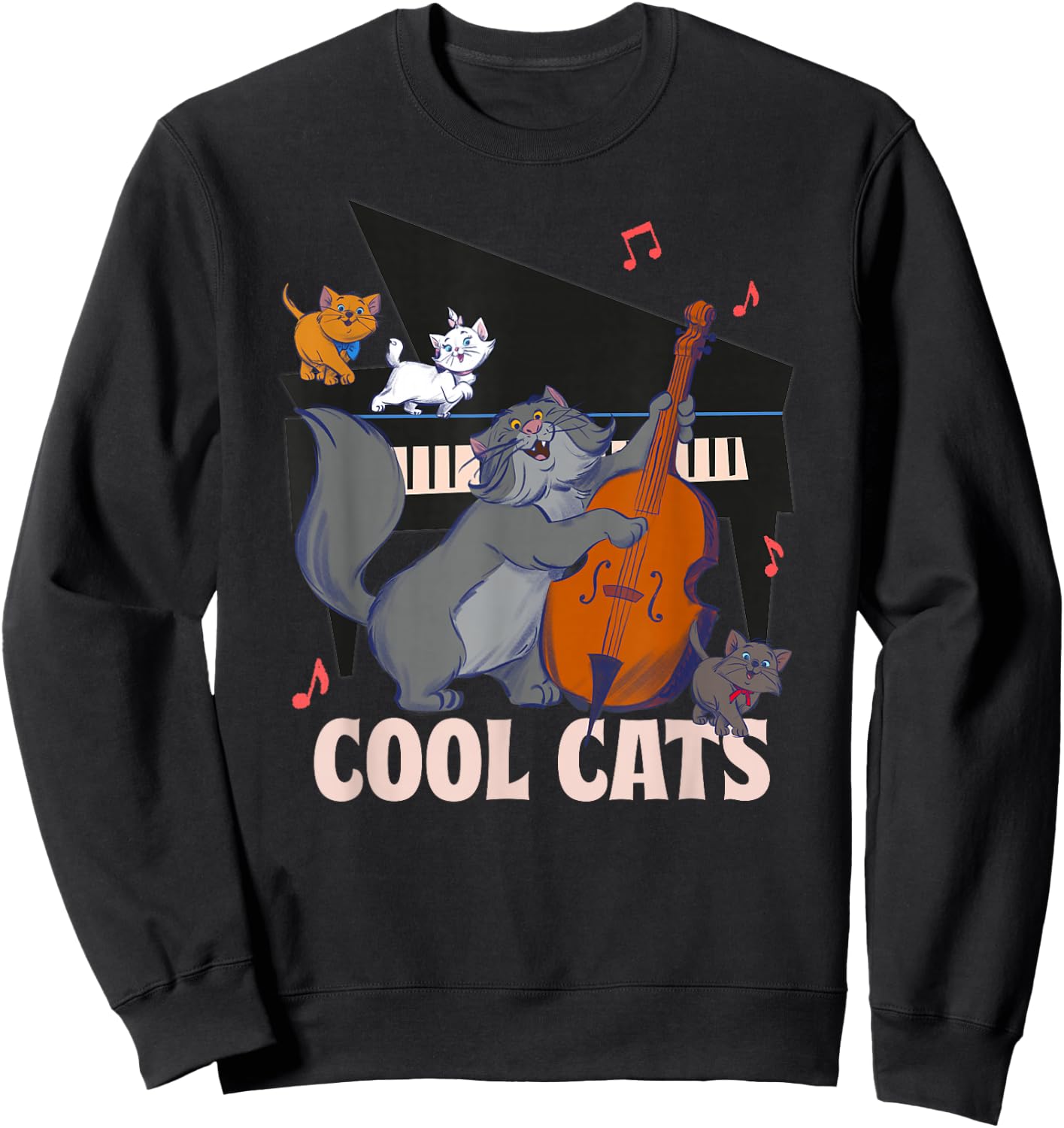Aristocats Cool Cats Cats Music , Black, S Sweatshirt - Sweatshirt | Black