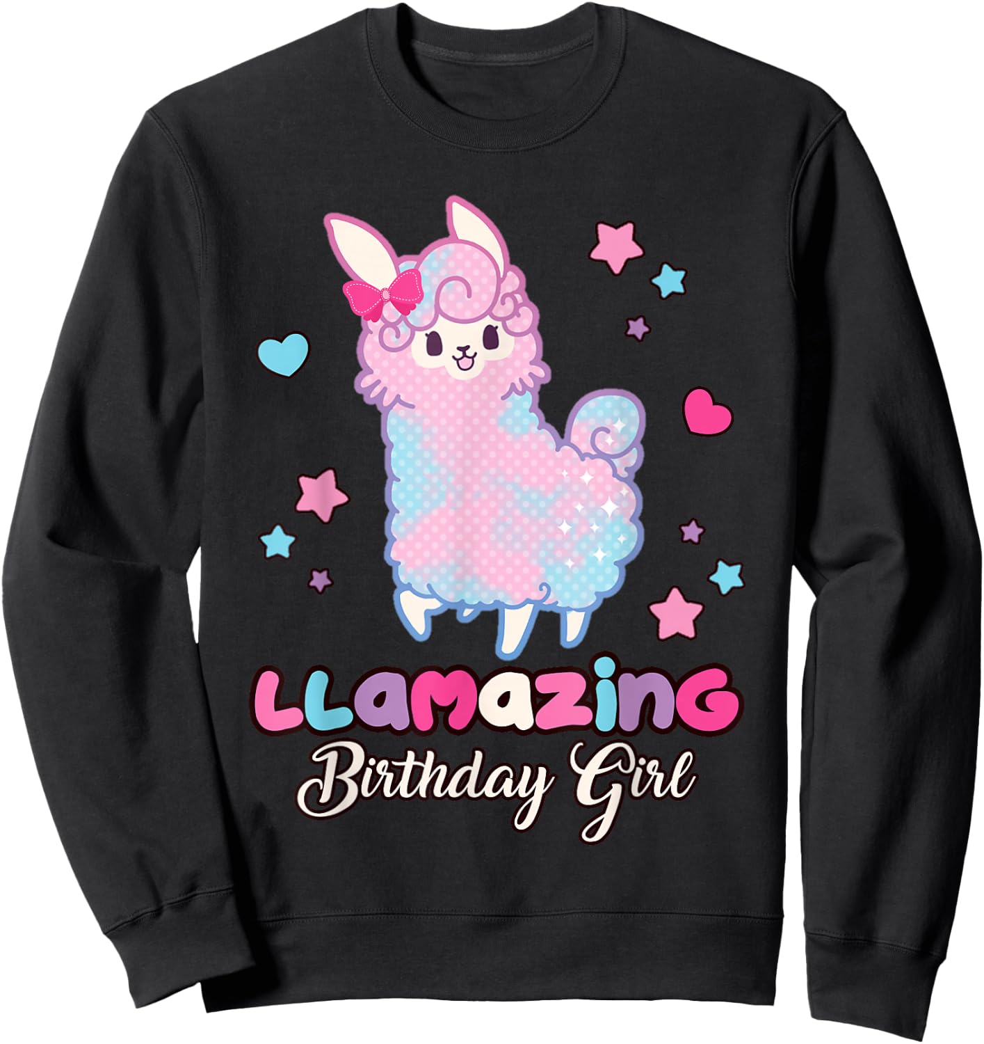 Llama Birthday Girl Llamazing Birthday Alpaca Llama Girl Sweatshirt - Sweatshirt | Black