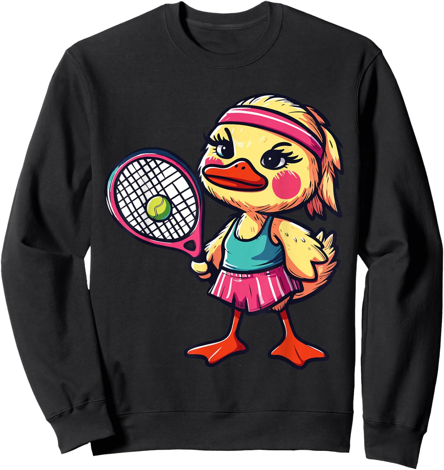 Duck Tennis Club Animals Sport Tournament Players Sweatshirt - Sweatshirt | Black