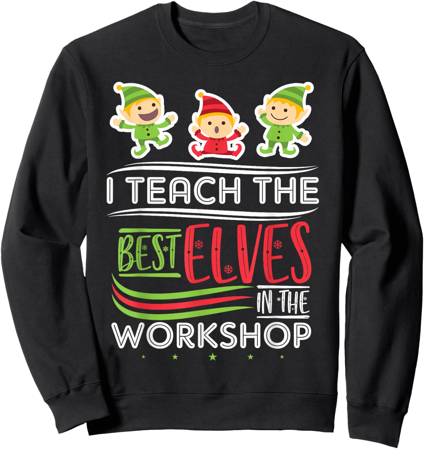 Christmas Teacher Elf Sweatshirt - Sweatshirt | Black