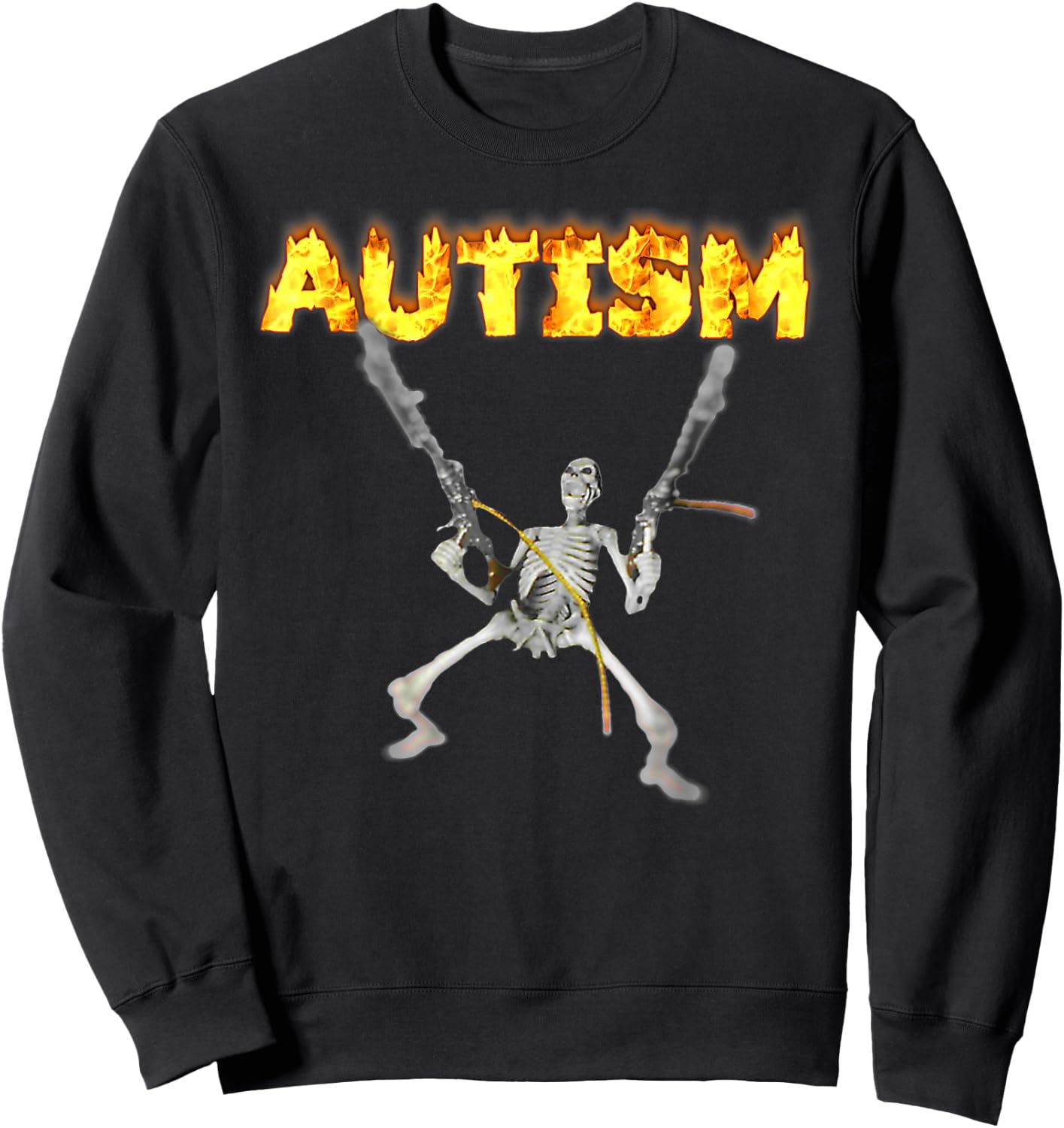 Autism Skeleton Meme - Autism Awareness T Shirt Adult & Kids Black S Short Sleeve Halloween Sweatshirt - Sweatshirt | Black