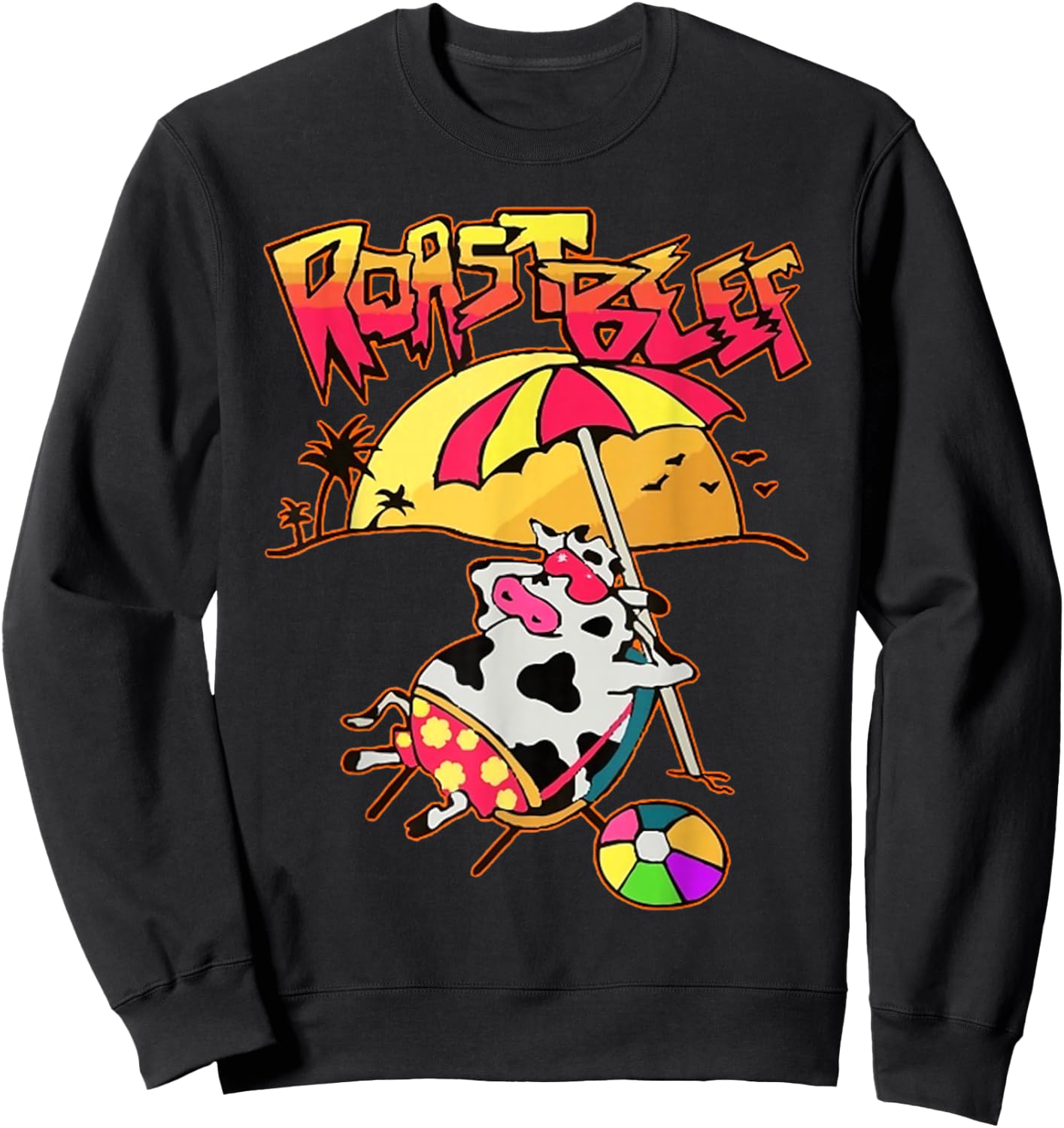 Stranger Dustin Love Roast Beef Beach Cow TV Parody Premium , black Sweatshirt - Sweatshirt | Black