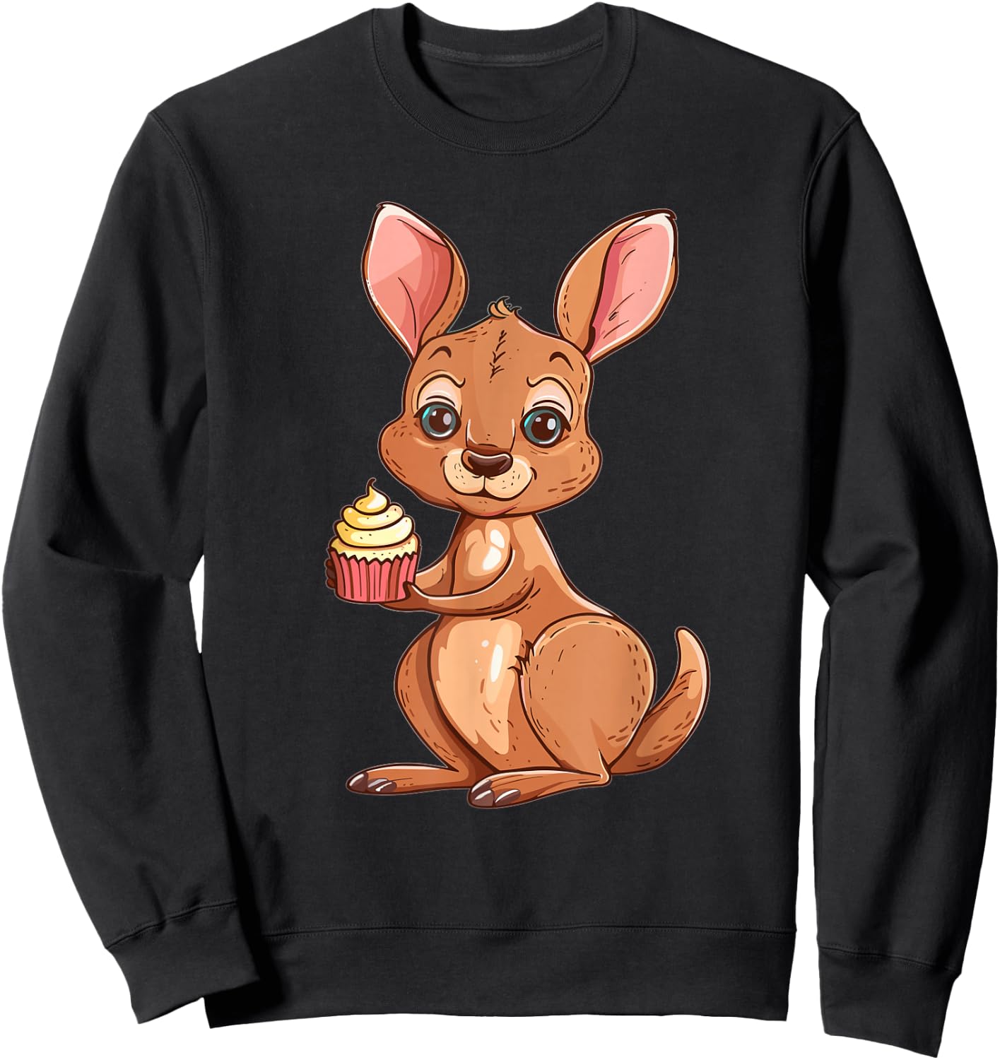Cute Cupcake Kangaroo Sweatshirt - Sweatshirt | Black