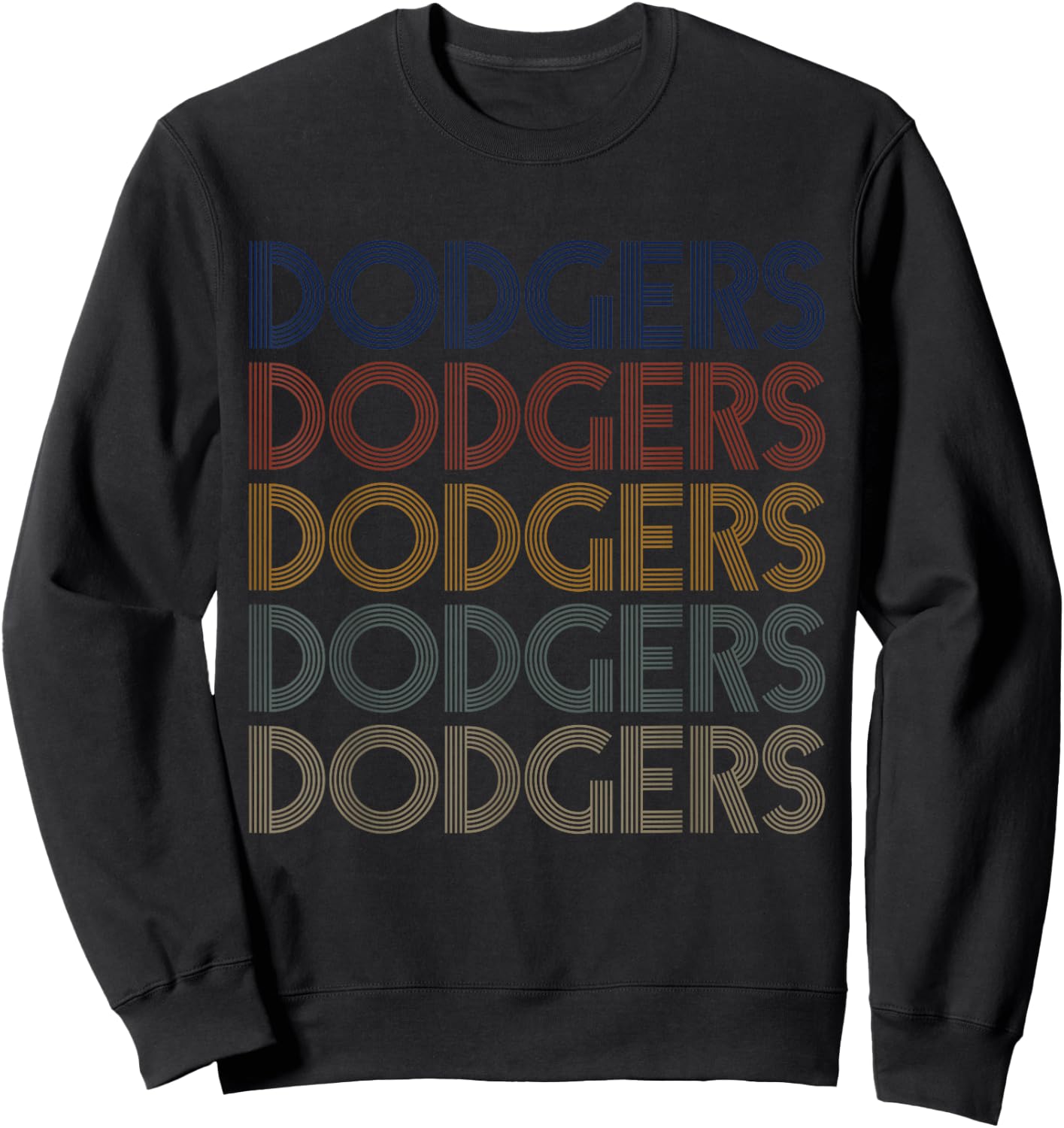 Dodgers Name Retro Vintage Apparel Gift Dodgers Lover Sweatshirt - Sweatshirt | Black