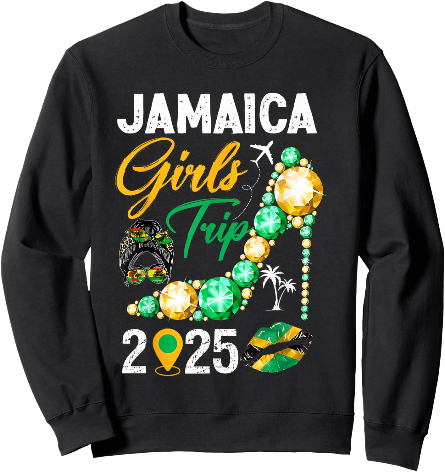 Girls Trip Jamaica 2025 Weekend Summer Vacation Trip Sweatshirt - Sweatshirt | Black